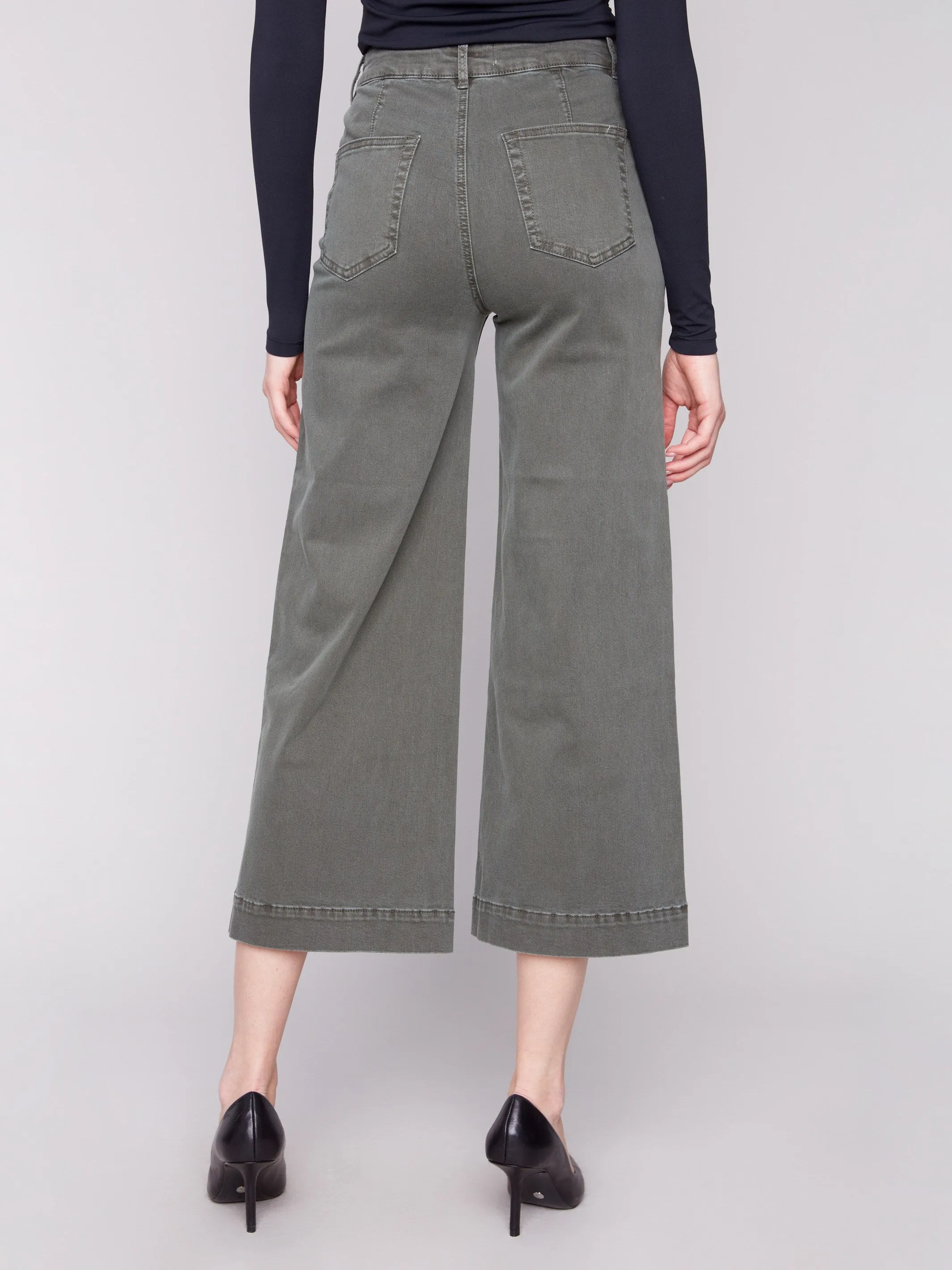 Patch Pocket Flare Twill Pants - Spruce Ready For All Total Comfort