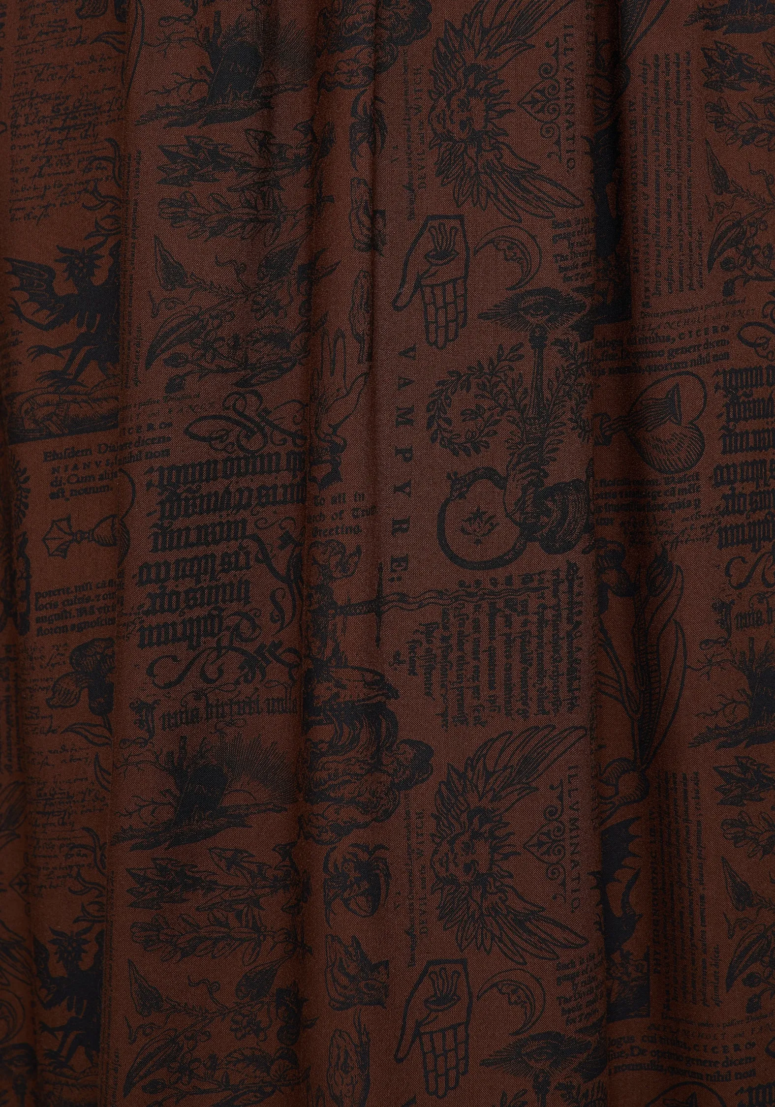 Mood Outfitboard Opaque finish Daemonologie Woodcut Print Midaxi Skirt