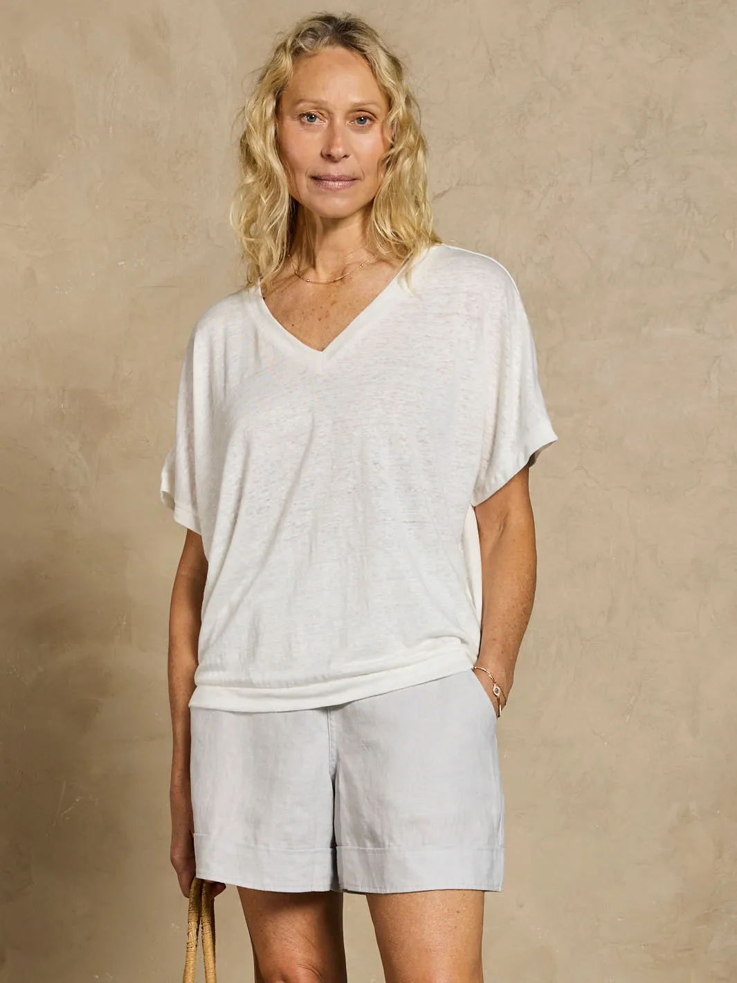 Versatile Look Casual Layer Look Iris Jersey T-Shirt Coconut