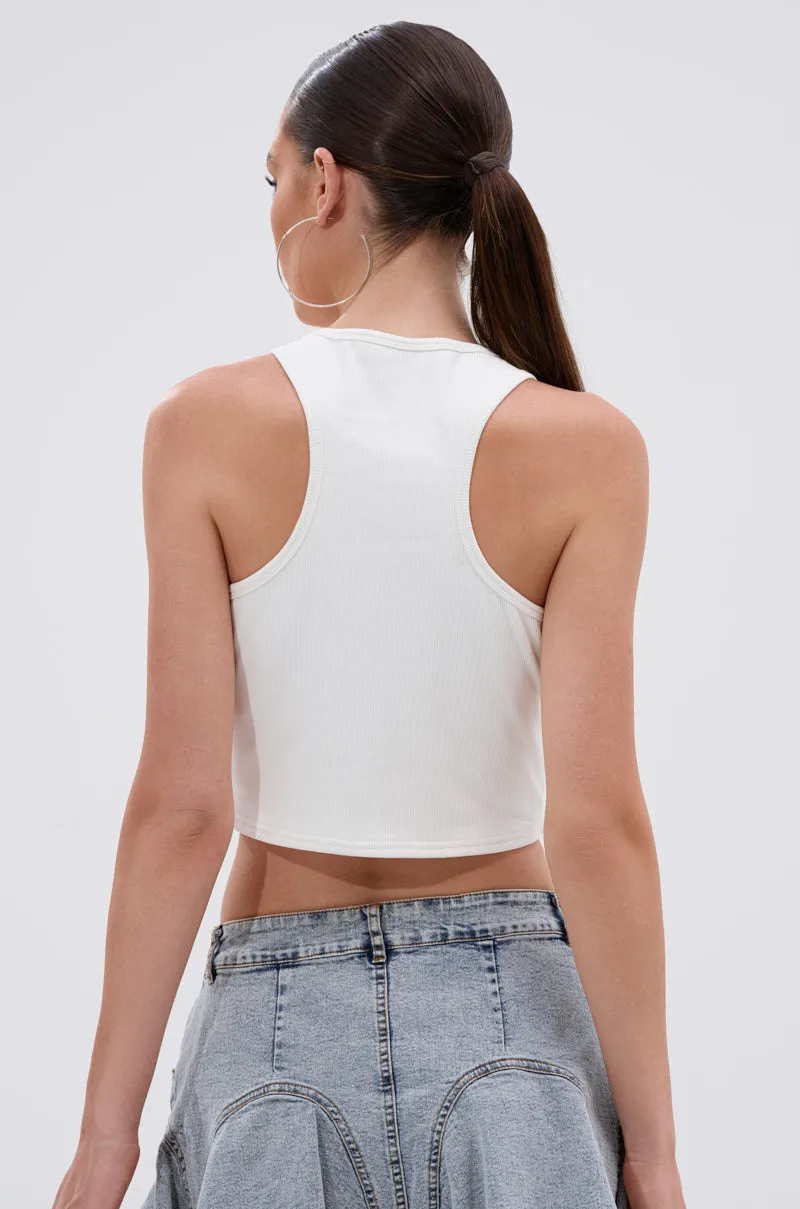JANE GROMMET TANK TOP Abrasion Resistant Material Stretch woven