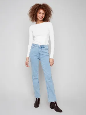 Charlotte Straight Leg Jeans - Light Blue Versatile Winter Warmth