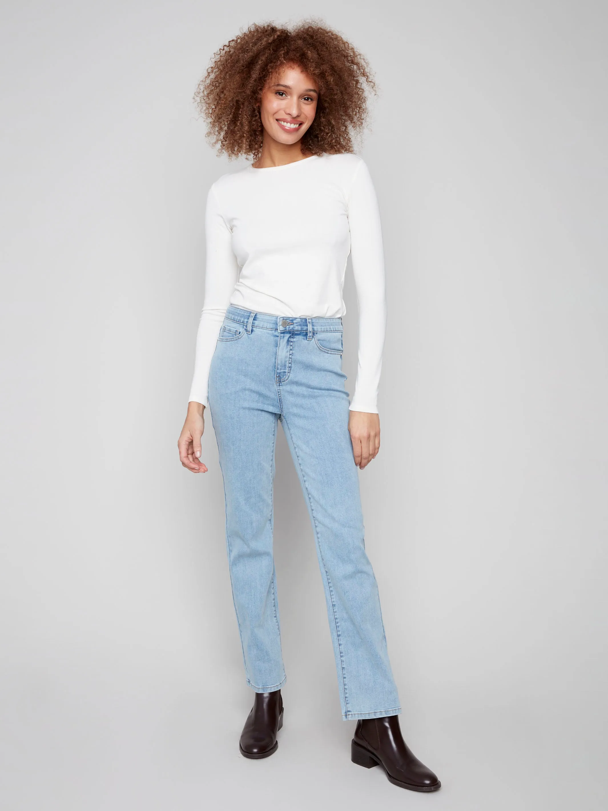 Charlotte Straight Leg Jeans - Light Blue Versatile Winter Warmth