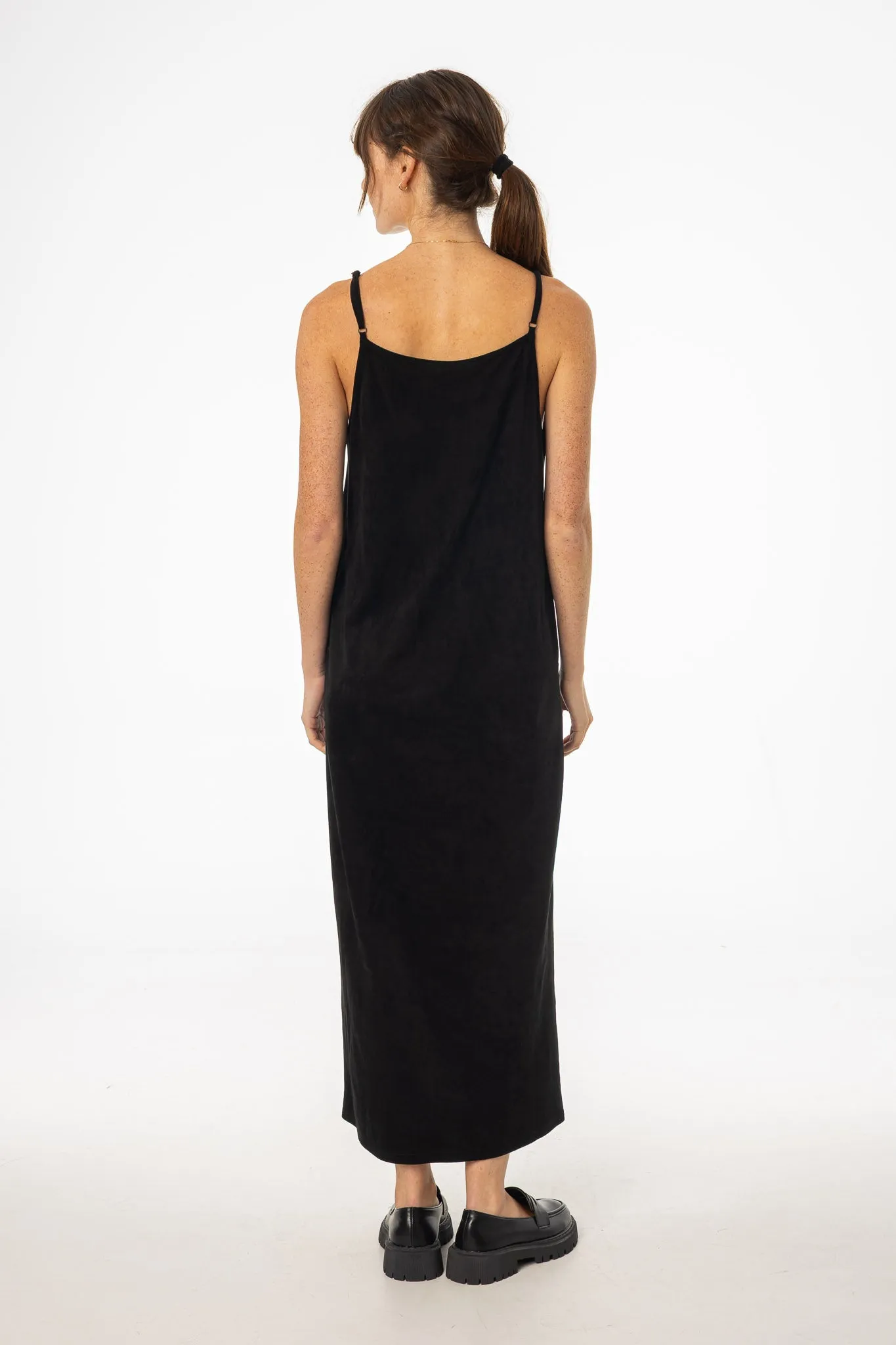 Tulle Soul Black Microsuede Maxi Jumper