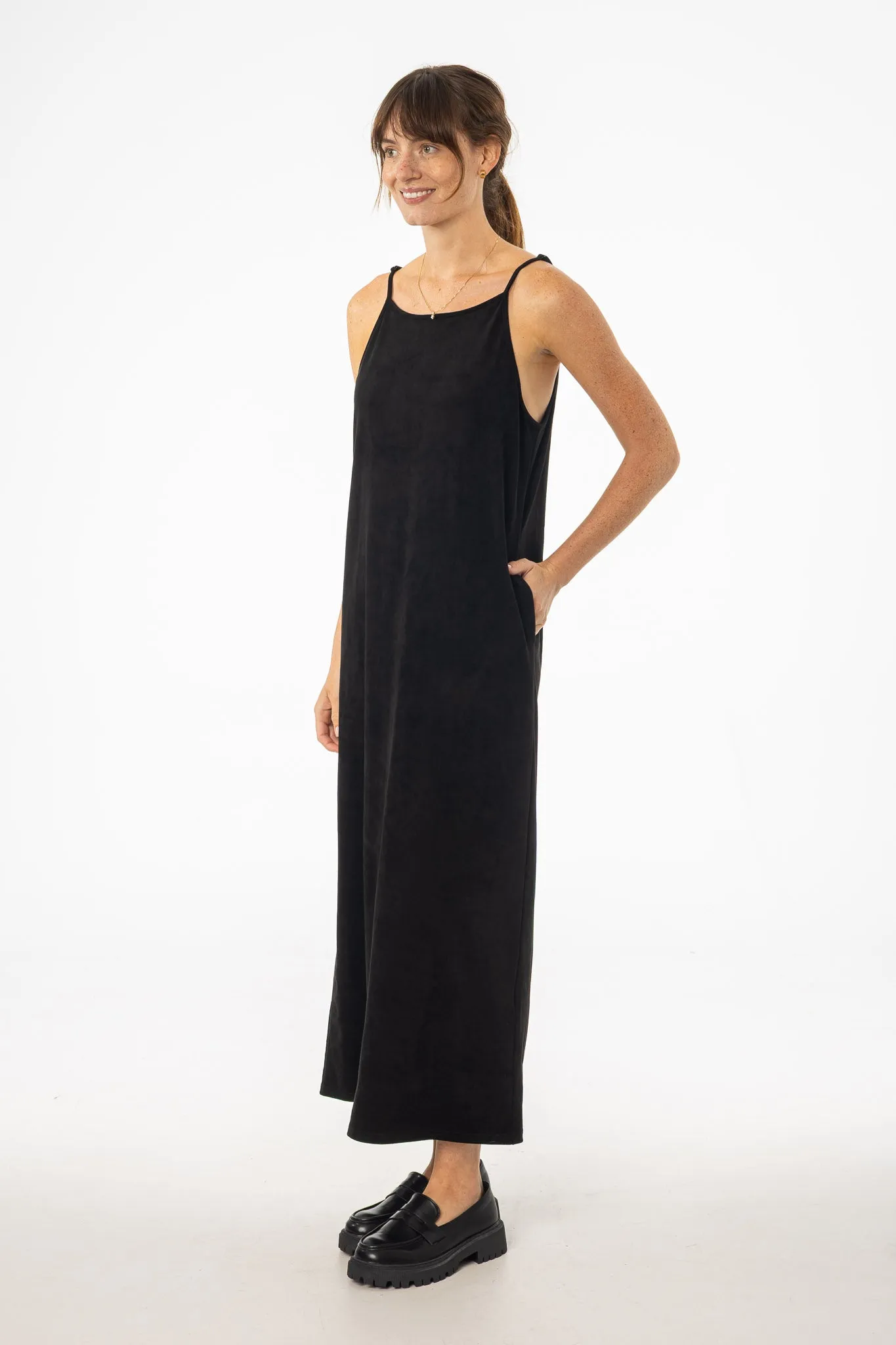 Black Microsuede Maxi Jumper Outdoor Look