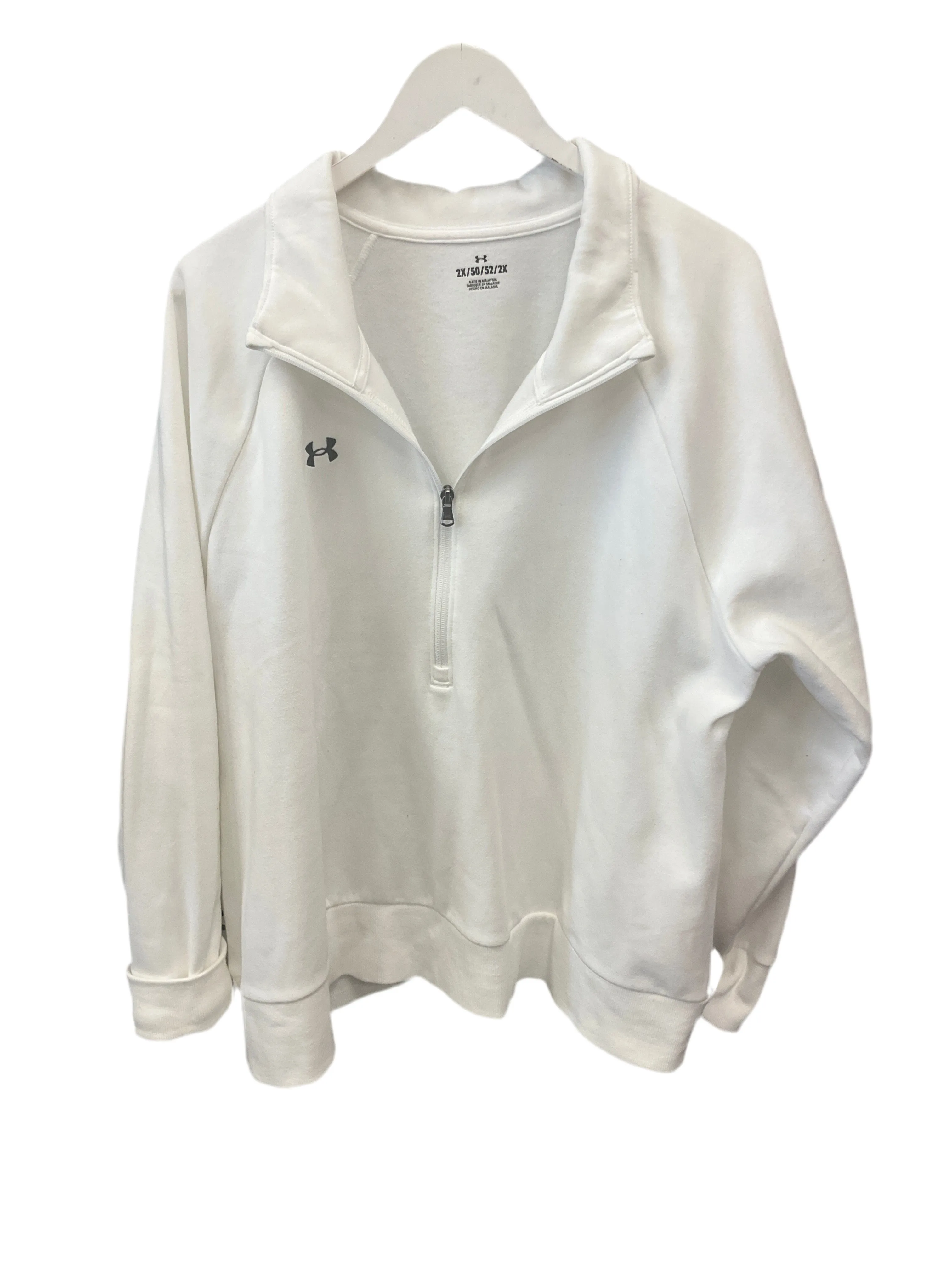 Athletic Sweatshirt Collar By Under Armour In White, Size:2X Frost Glow