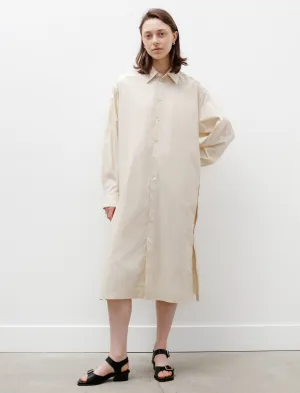 NoRubEdging Playful Buttoned Shirt Dress Cream