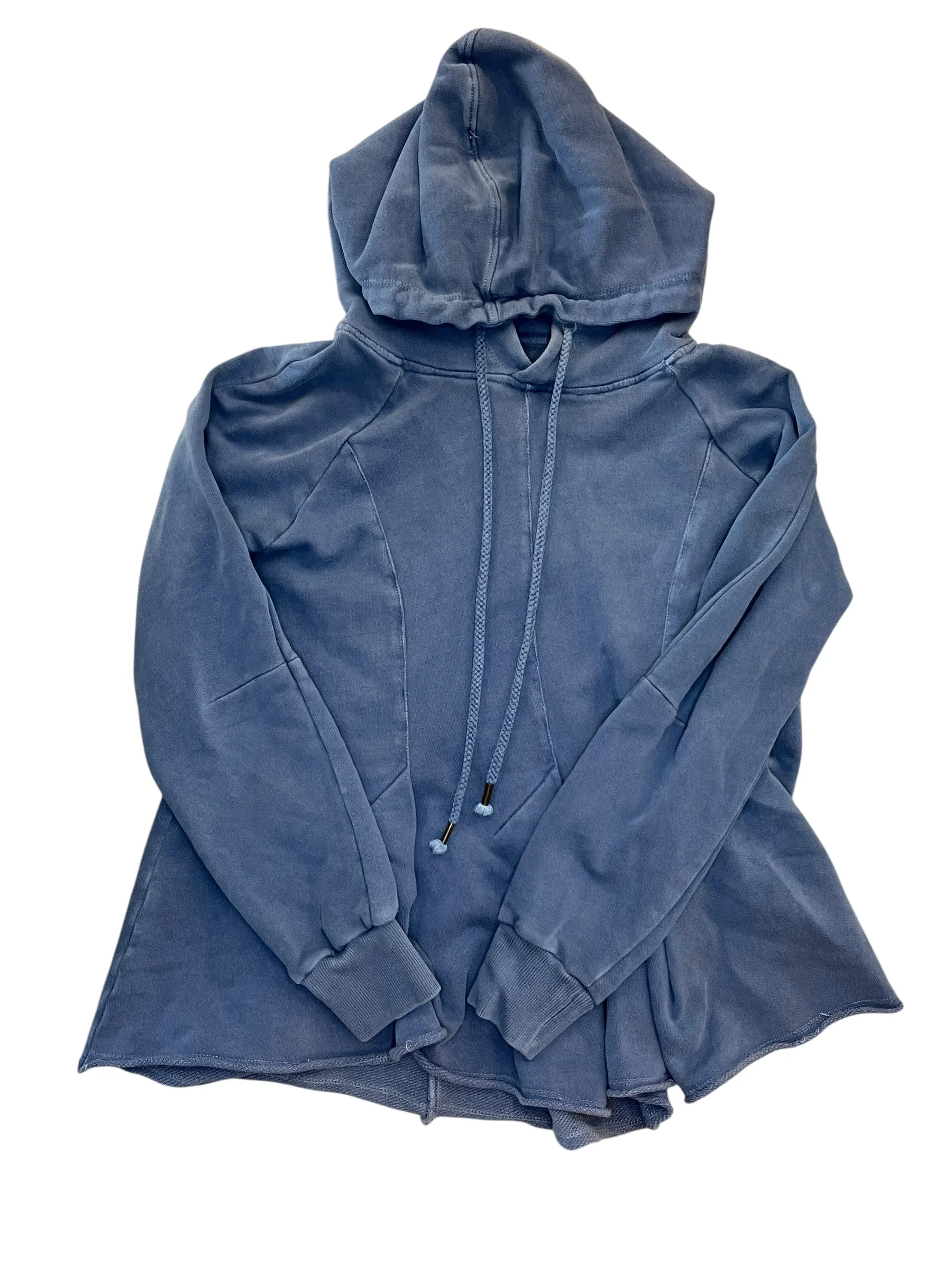 DoubleLayered Structure Soft Leggings Sweatshirt Hoodie By Pilcro In Blue, Size:Xs