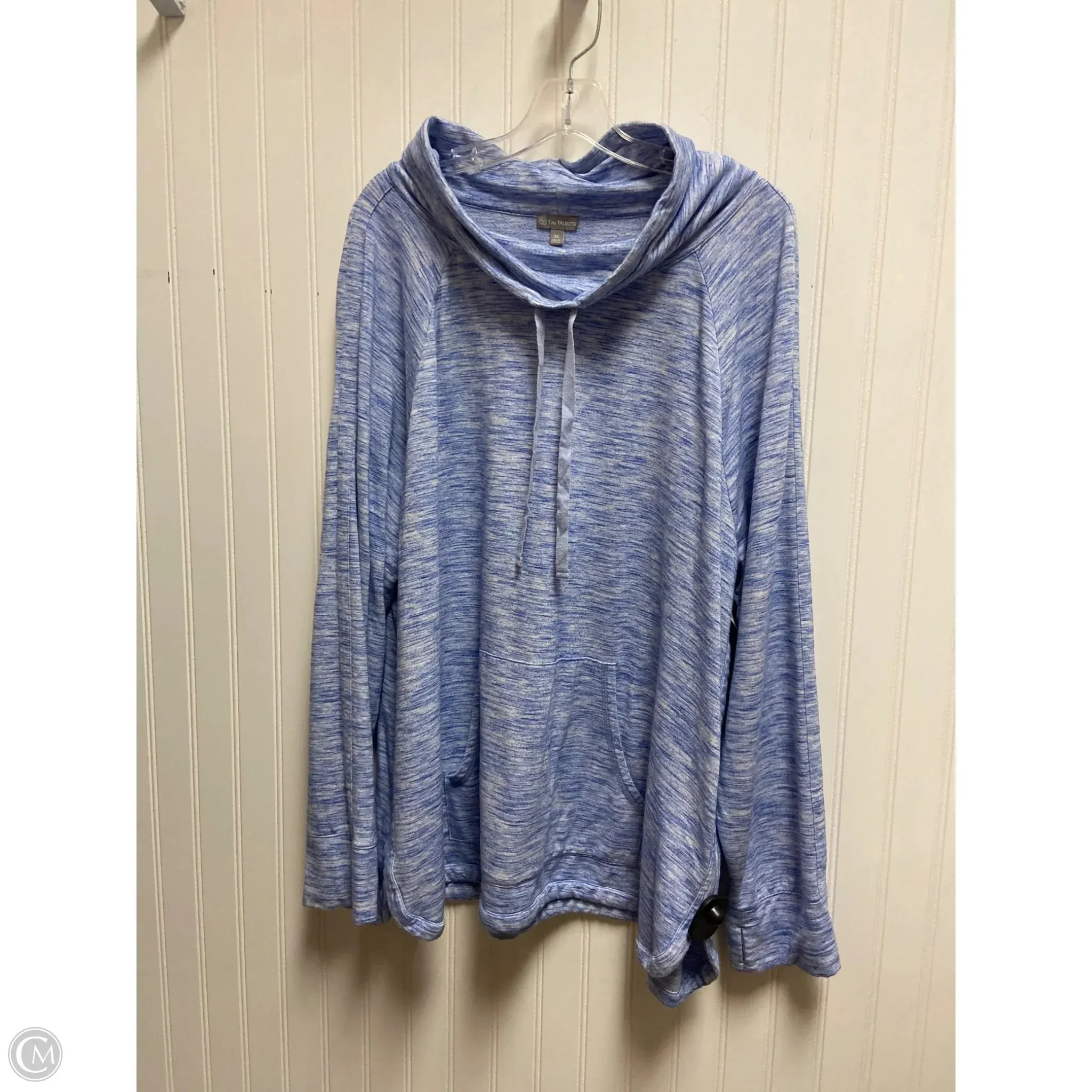 Sweatshirt Collar By Talbots In Blue, Size: 3x Easy Layering Cyber Glow