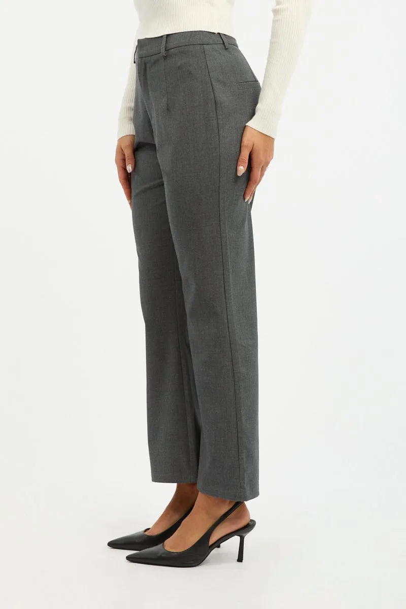 Grey Cropped Pants Stay Flexible Premium Quality