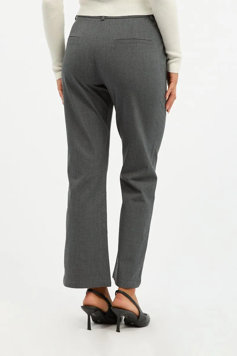 Outdoor Friendly ReinforcedBeltLoops Grey Cropped Pants