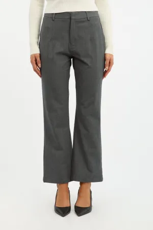 Minimal Look Ripstop Reinforcement Grey Cropped Pants