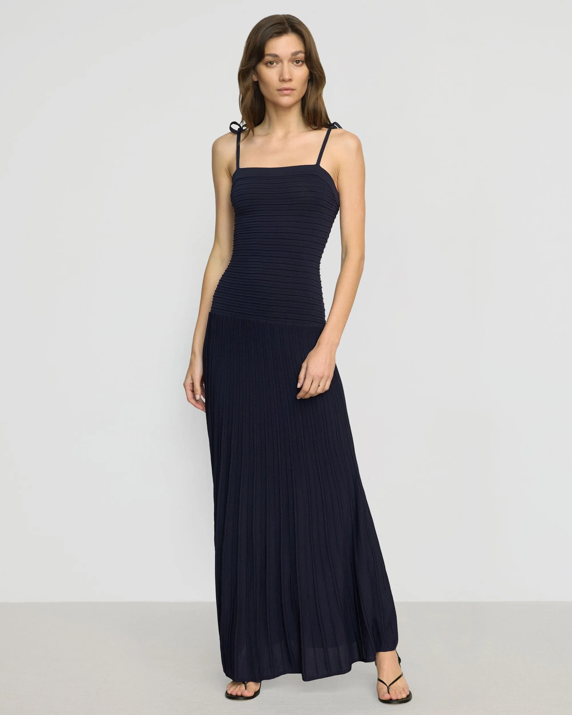 Chan Ottoman-Knit Dress Fine Weave