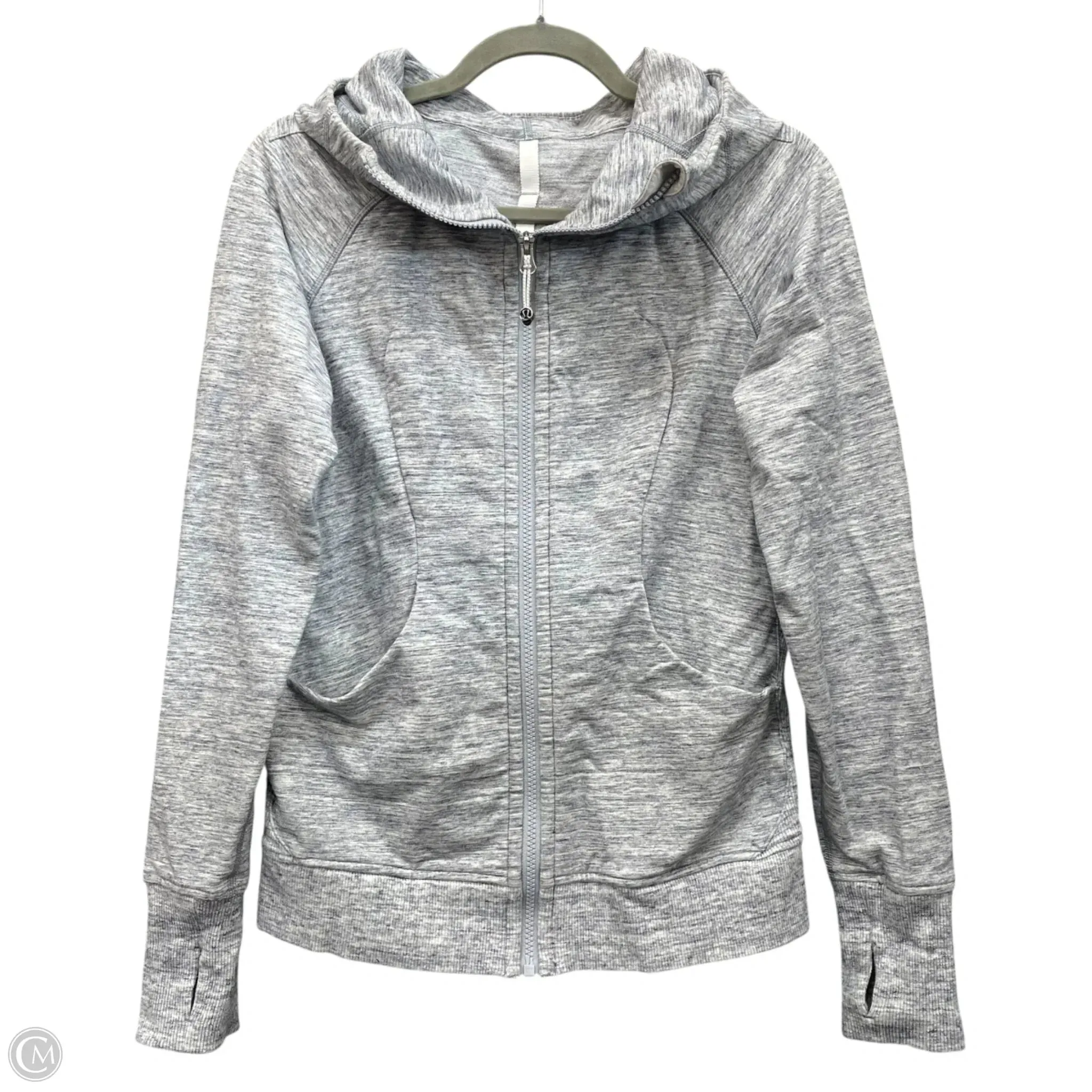 Athletic Sweatshirt Hoodie By Lululemon In Grey, Size: 6 Push Edge Picnic Fun