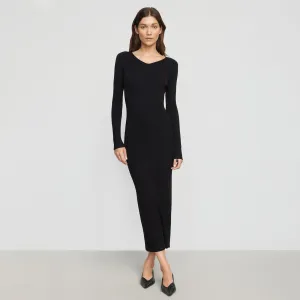 Durable Construction Elizabeth Zipper-Sleeve Ribbed Dress