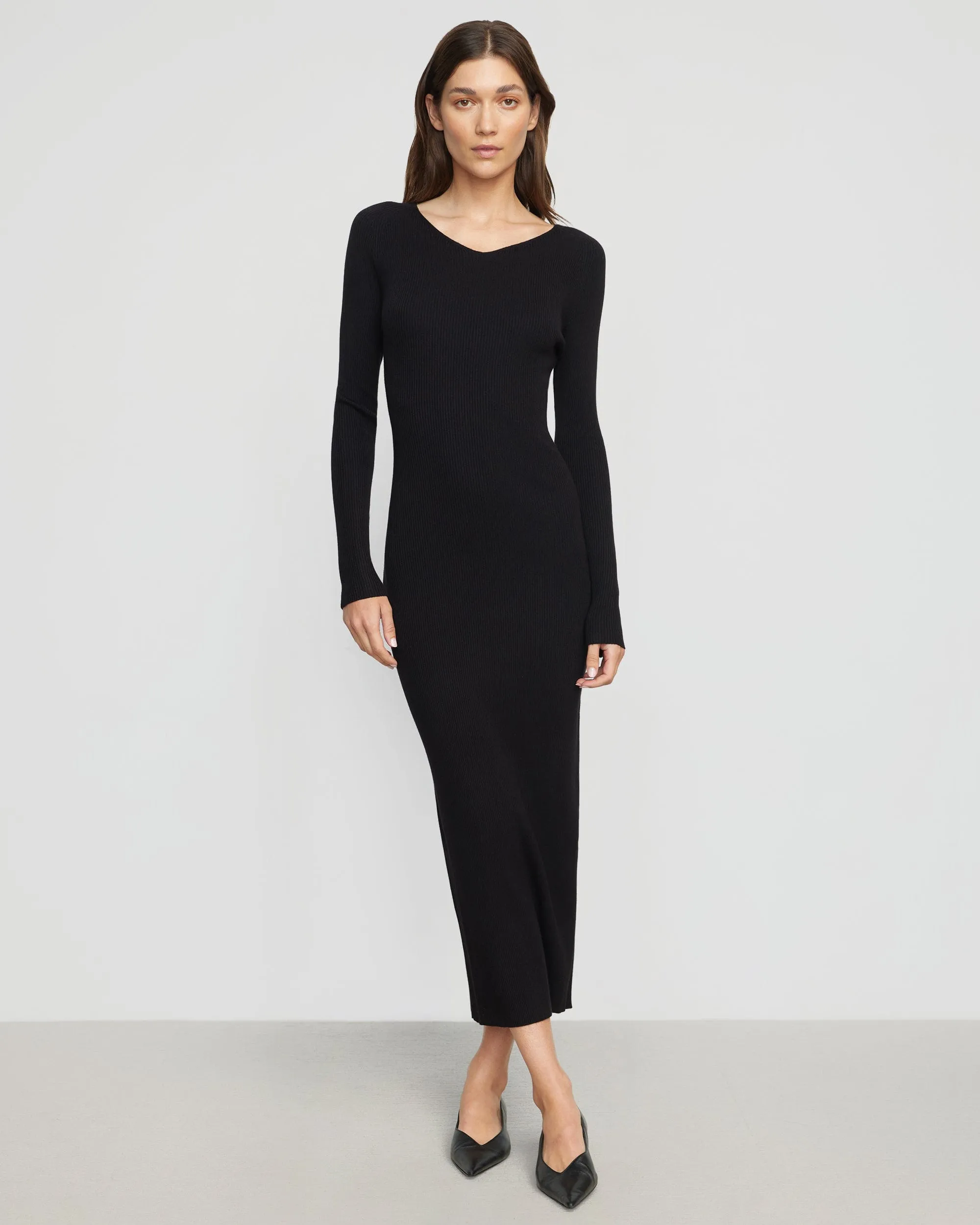 Tailored Fit Elizabeth Zipper-Sleeve Ribbed Dress