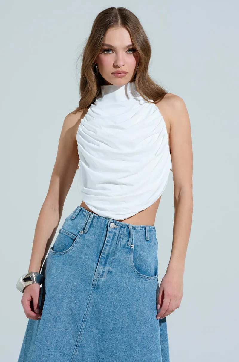 high - pressure resistance test passed AntiPilling Surface MIAMI NIGHTS HALTER NECK TIE BACK TOP