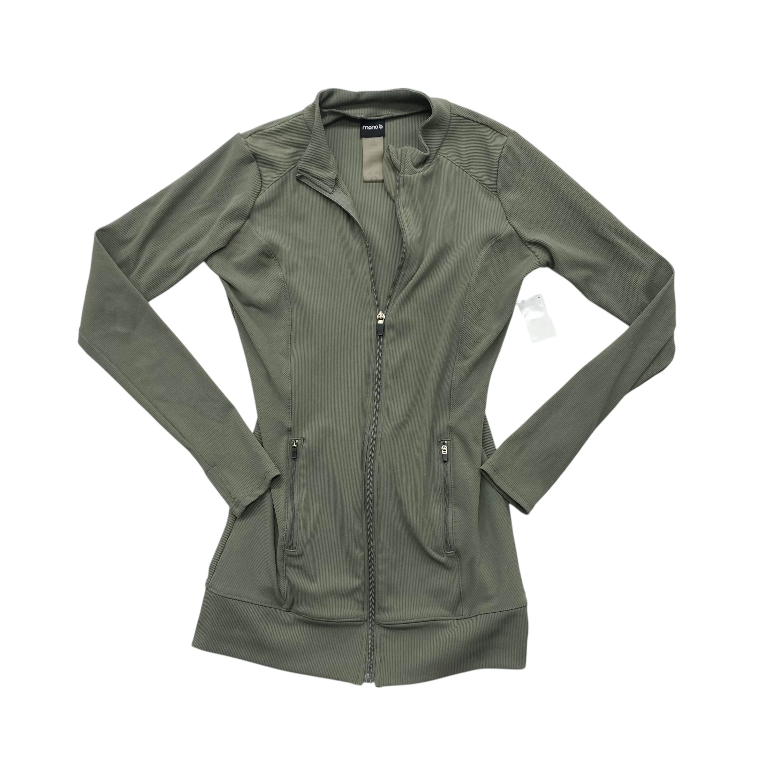 Athletic Sweatshirt Collar By Mono B In Green, Size:M StaticFree Lining