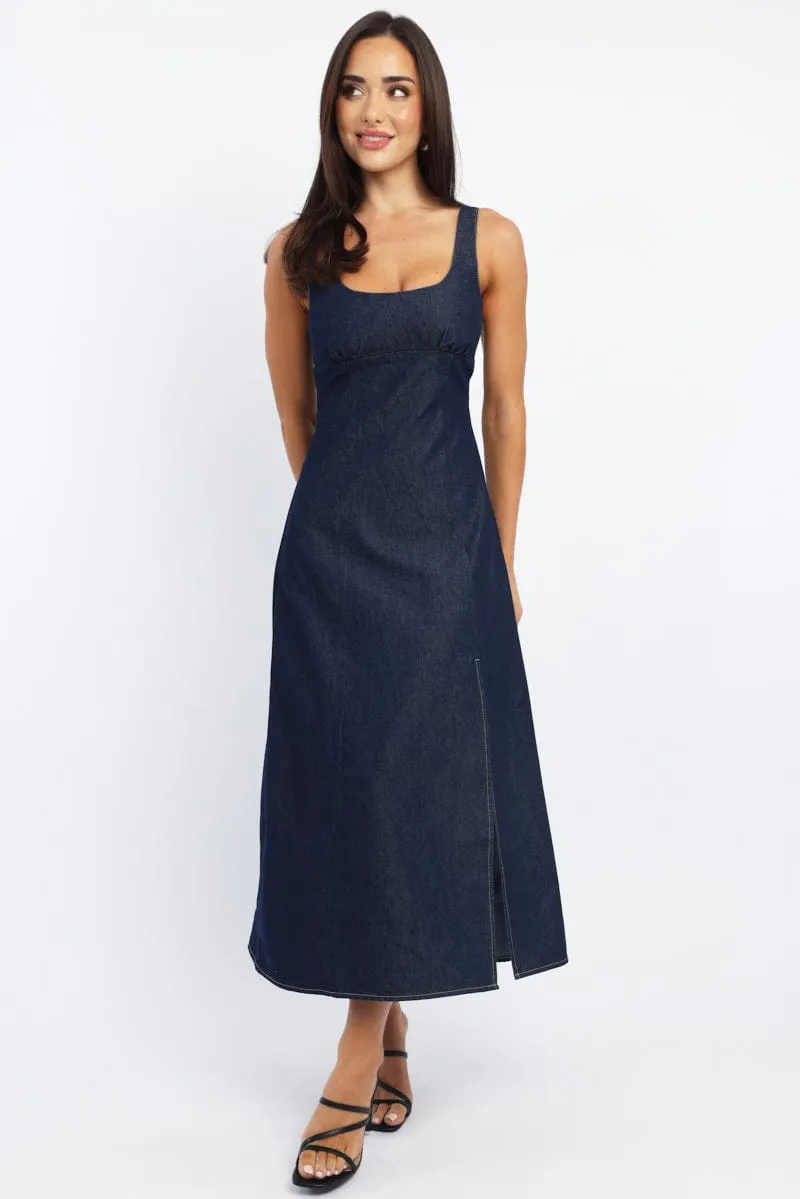 Bridal Mood Everyday Chic Blue Midi Dress Singlet