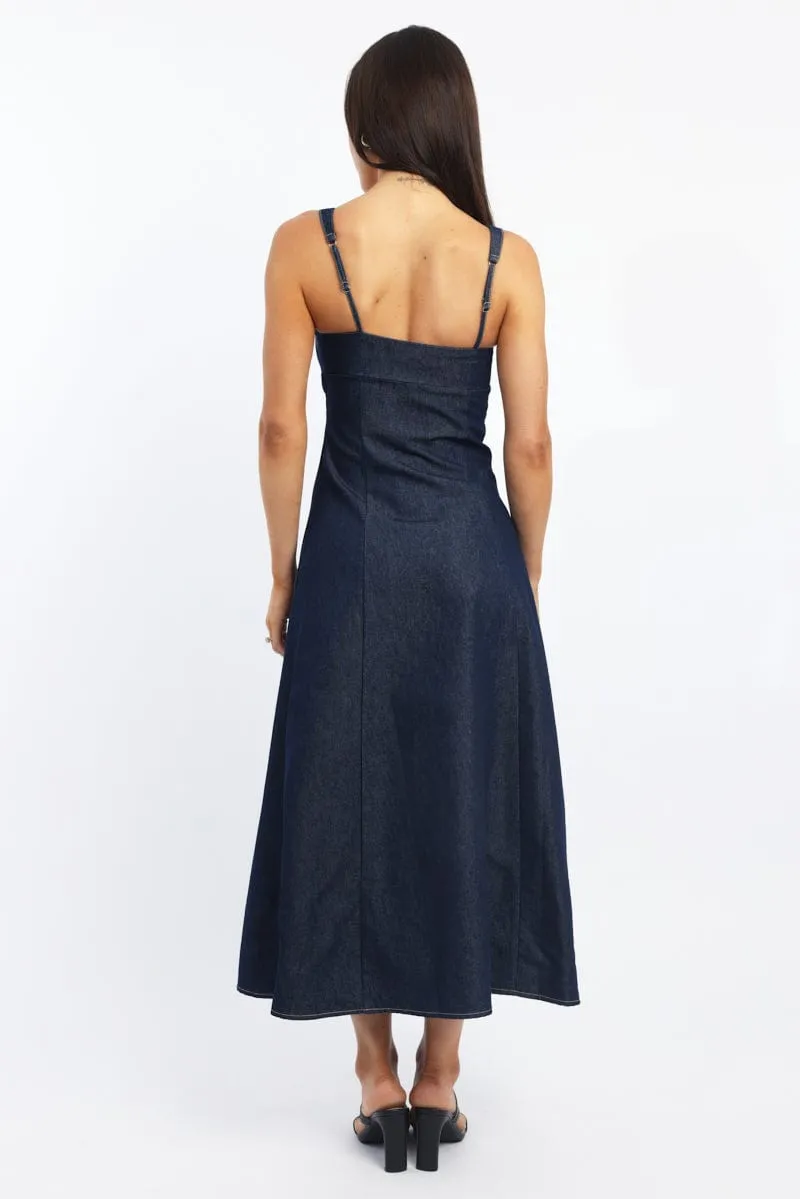 Blue Midi Dress Singlet City Friendly Perfect Fit