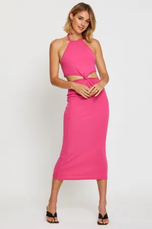 Wood Deck Pink Midi Dress Sleeveless
