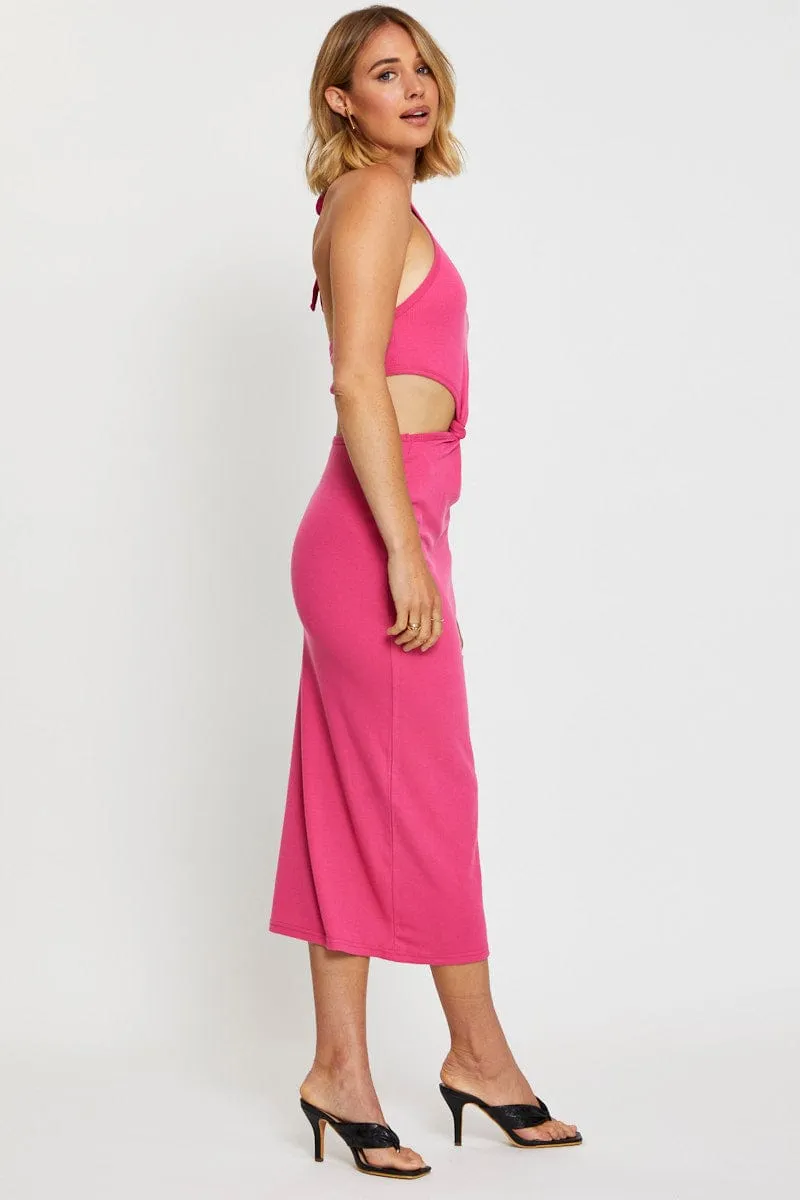 Pink Midi Dress Sleeveless Poetic Mood
