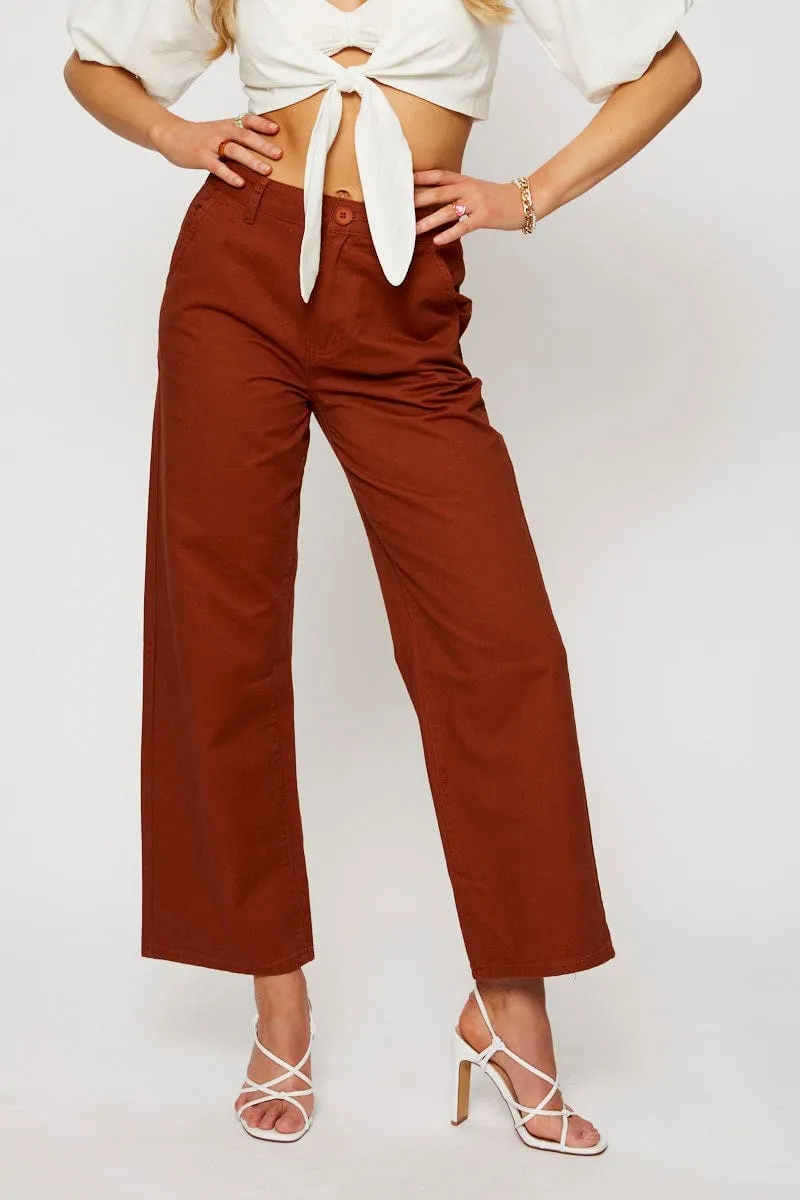 Timeless Appeal Beige Pants Wide Leg Cotton