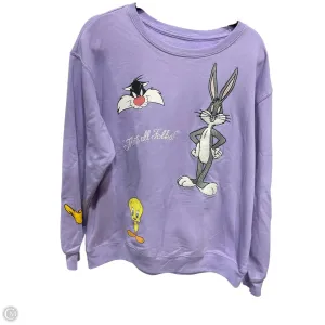 Modern Cut Sweatshirt Crewneck By Clothes Mentor In Purple, Size: 2x