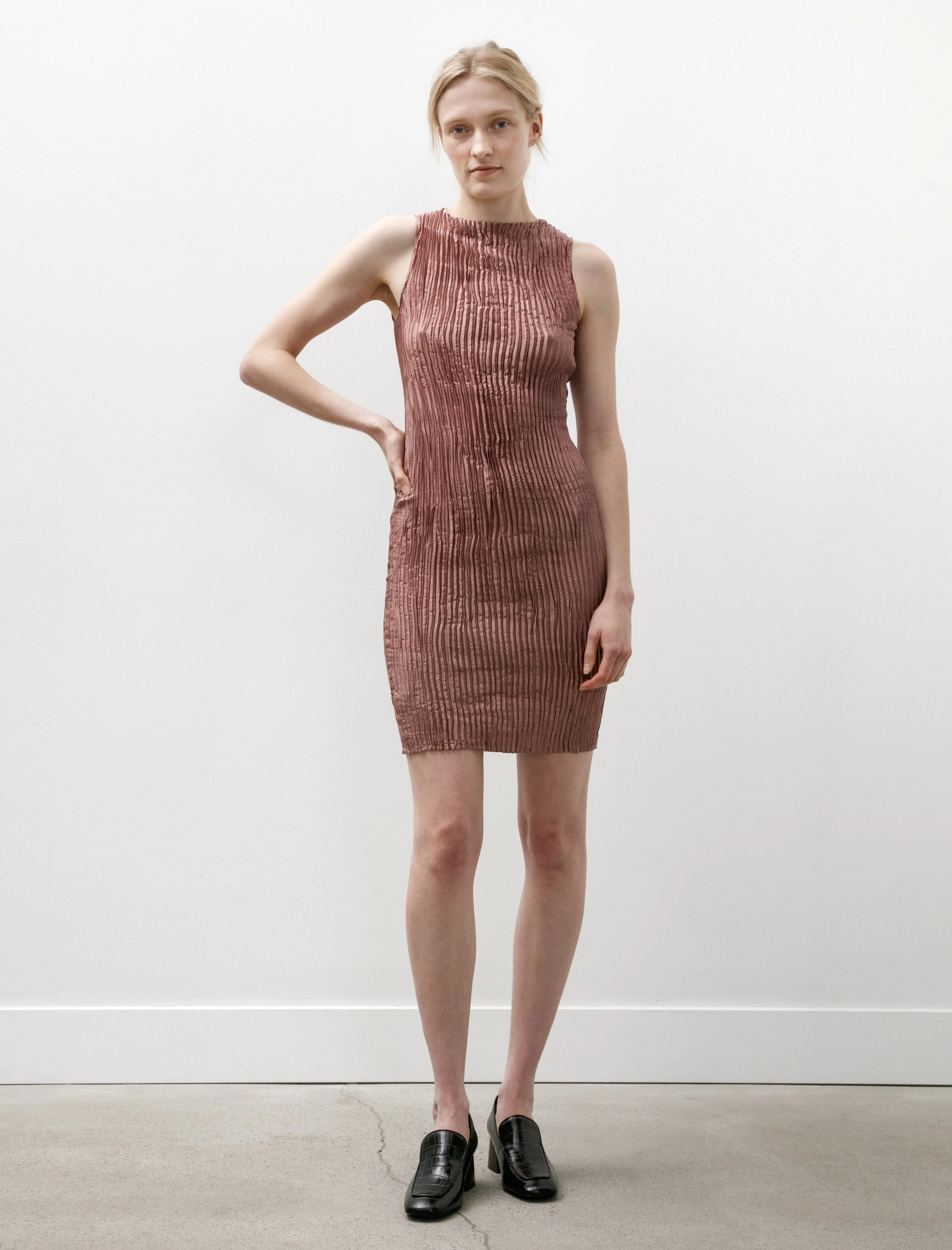 Pliss?? Silk Tank Short Dress Smoked Purple Balance Core