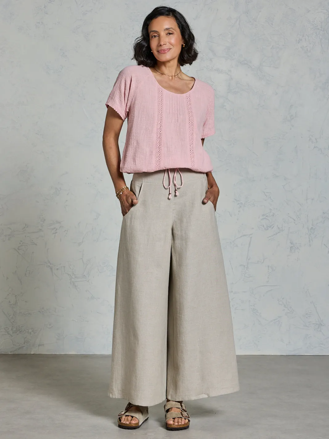Daisy Organic Cotton Blouse Dusty Pink Fade Resistant Coating petite size