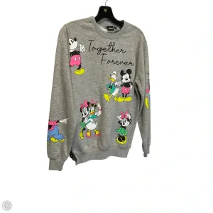 Sweatshirt Crewneck By Disney In Grey, Size: Xs Comfy Fashion