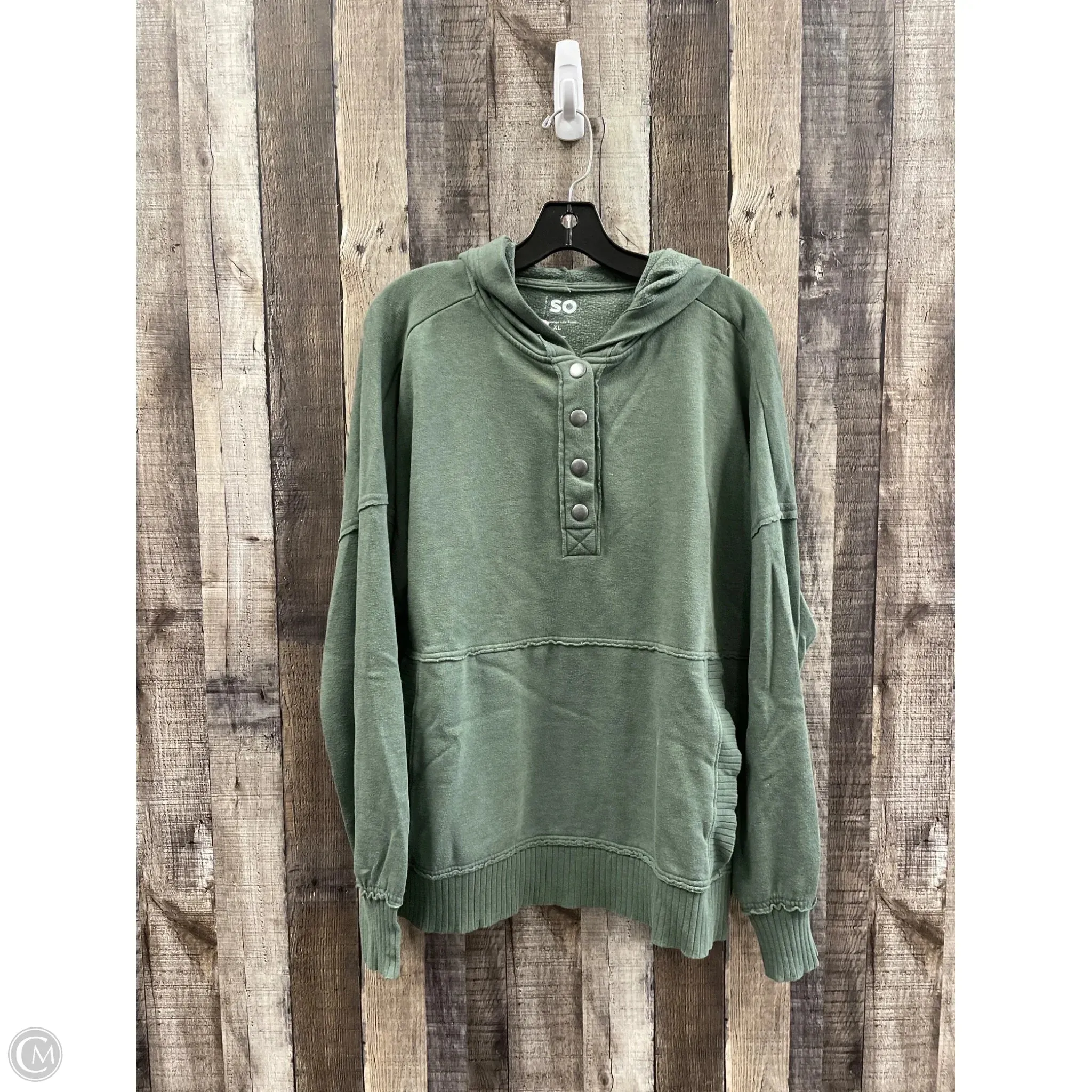 Sweatshirt Hoodie By So In Green, Size: Xl Ventilated Back Panels