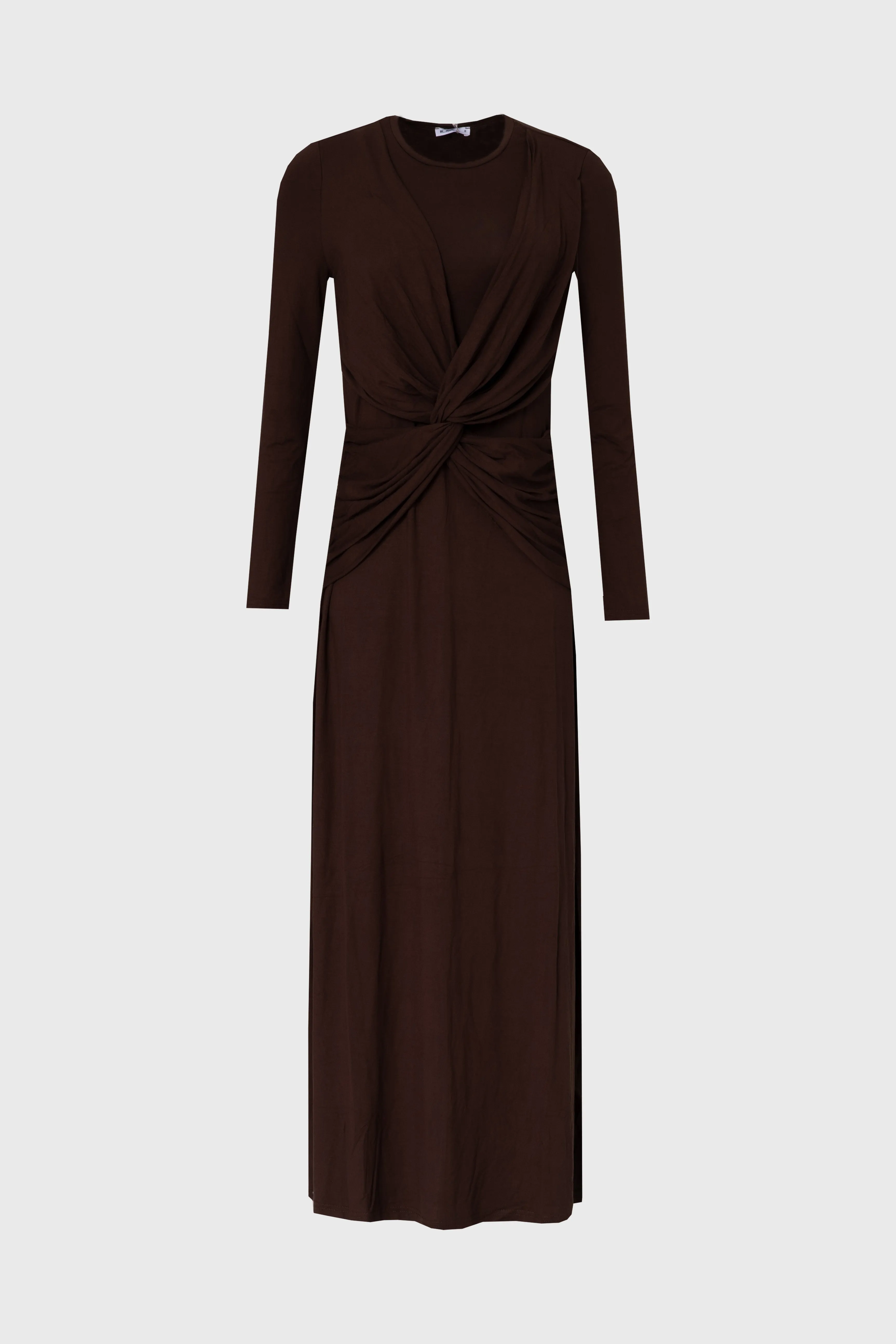 Brown Knot Crossover Maxi Dress Comfortable Jumpsuit
