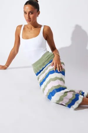 Multi Stripe Knit Skirt Crochet Style Preview