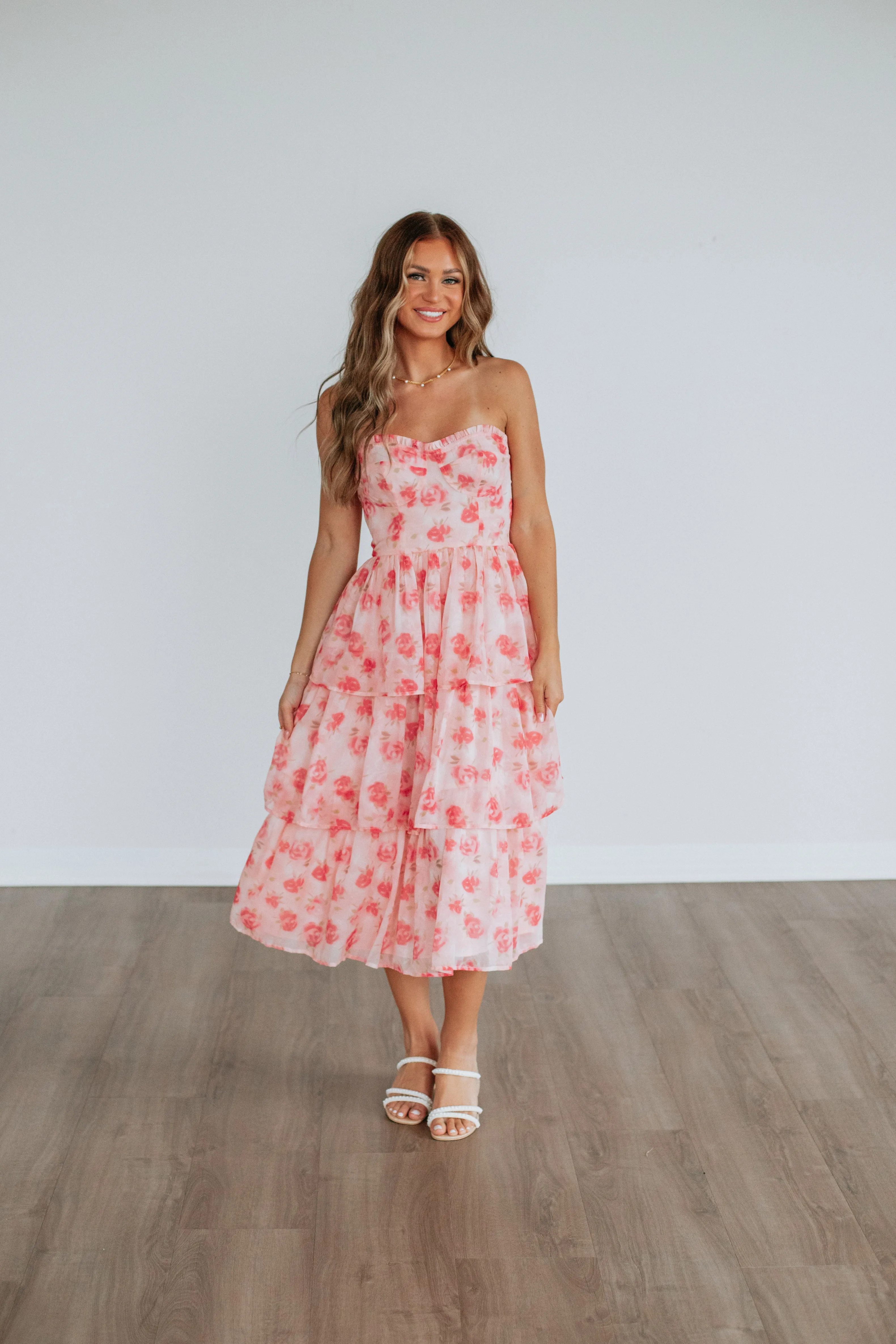 Geneva Floral Dress Light Outfit