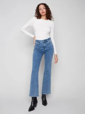 Effortless Choice Celine Flare Leg Jeans - Medium Blue
