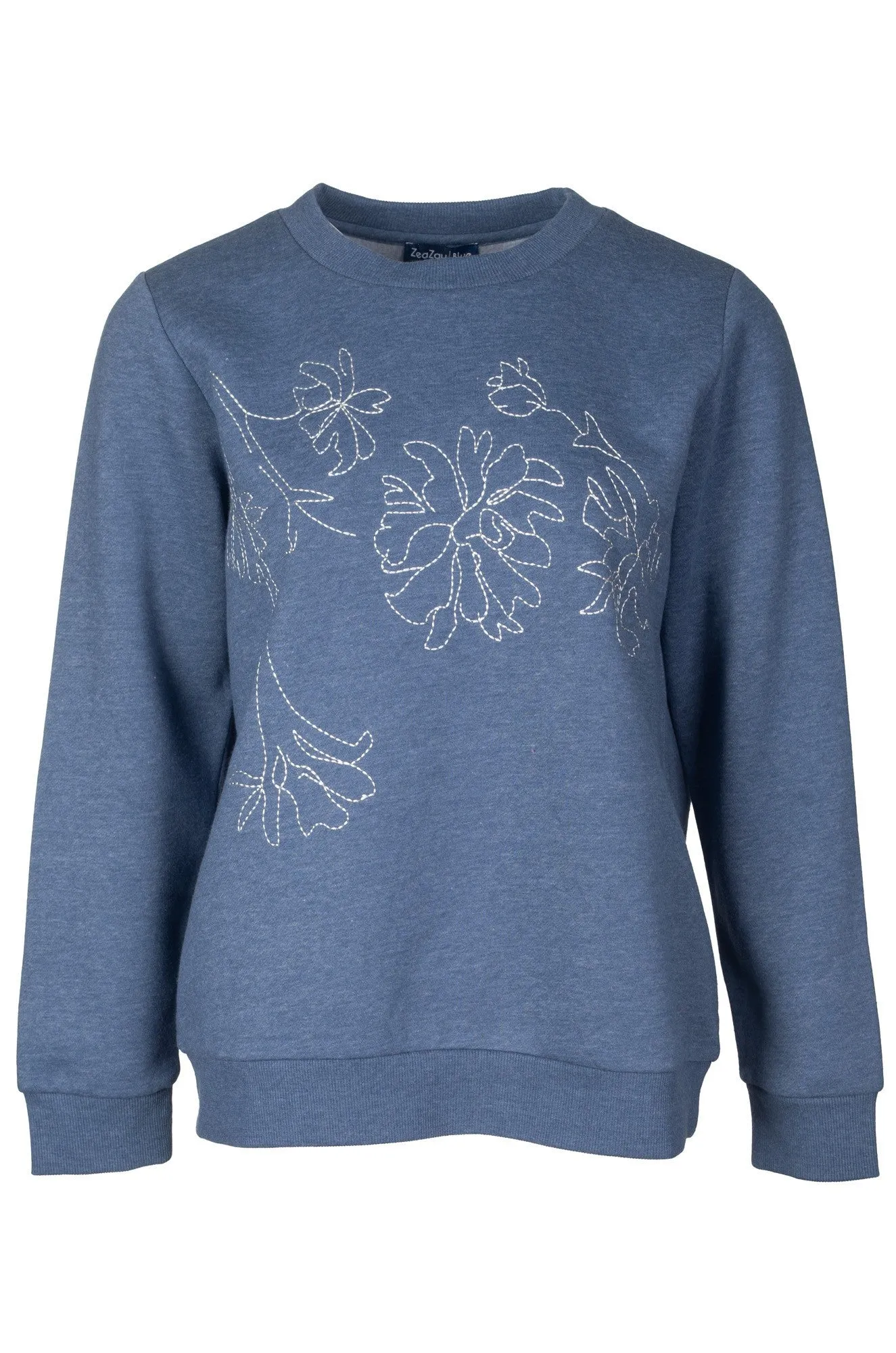 Sweatshirt | Indgo/Ivory Embroidery | 3395B1 product cycling suitability product semi formal appeal