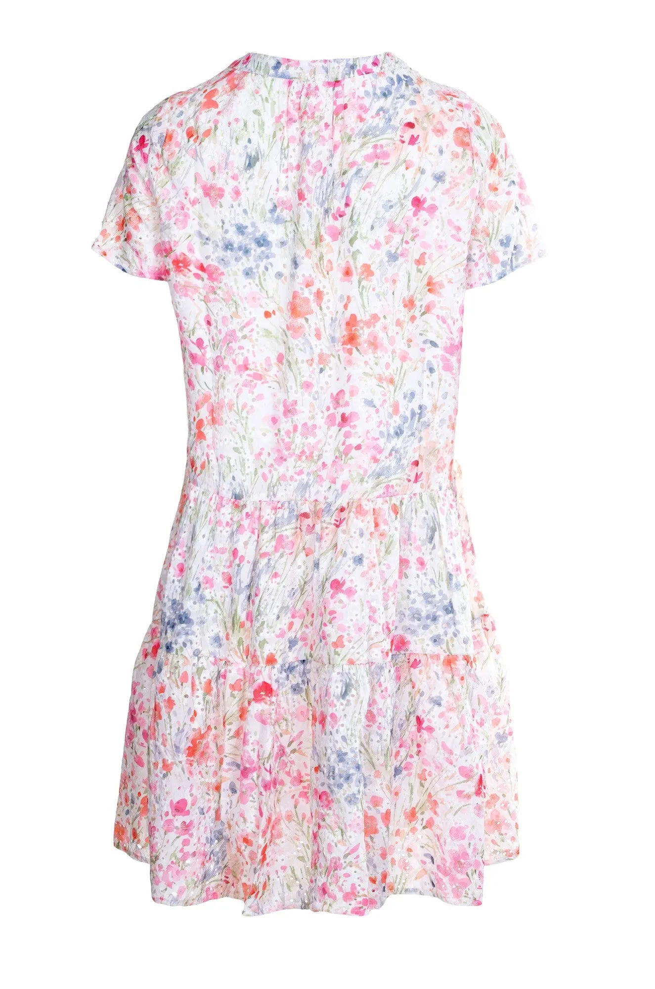 Printed Dress with nehru collar | PINK WATERCOLOUR | 8402A1 Outdoor Footwear