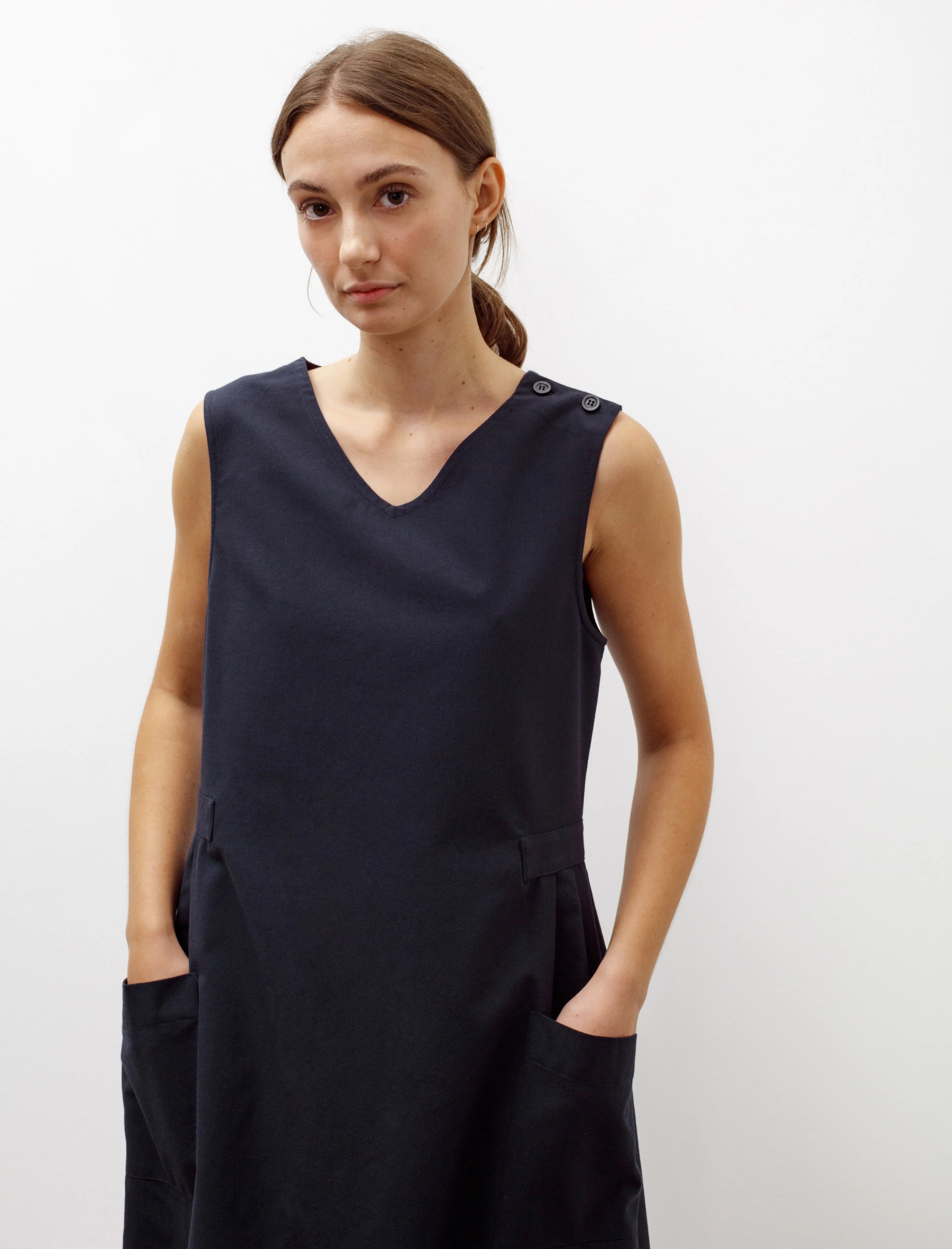 Smock Dress Wool Cotton Ink ChafeFree Design Regular Fit