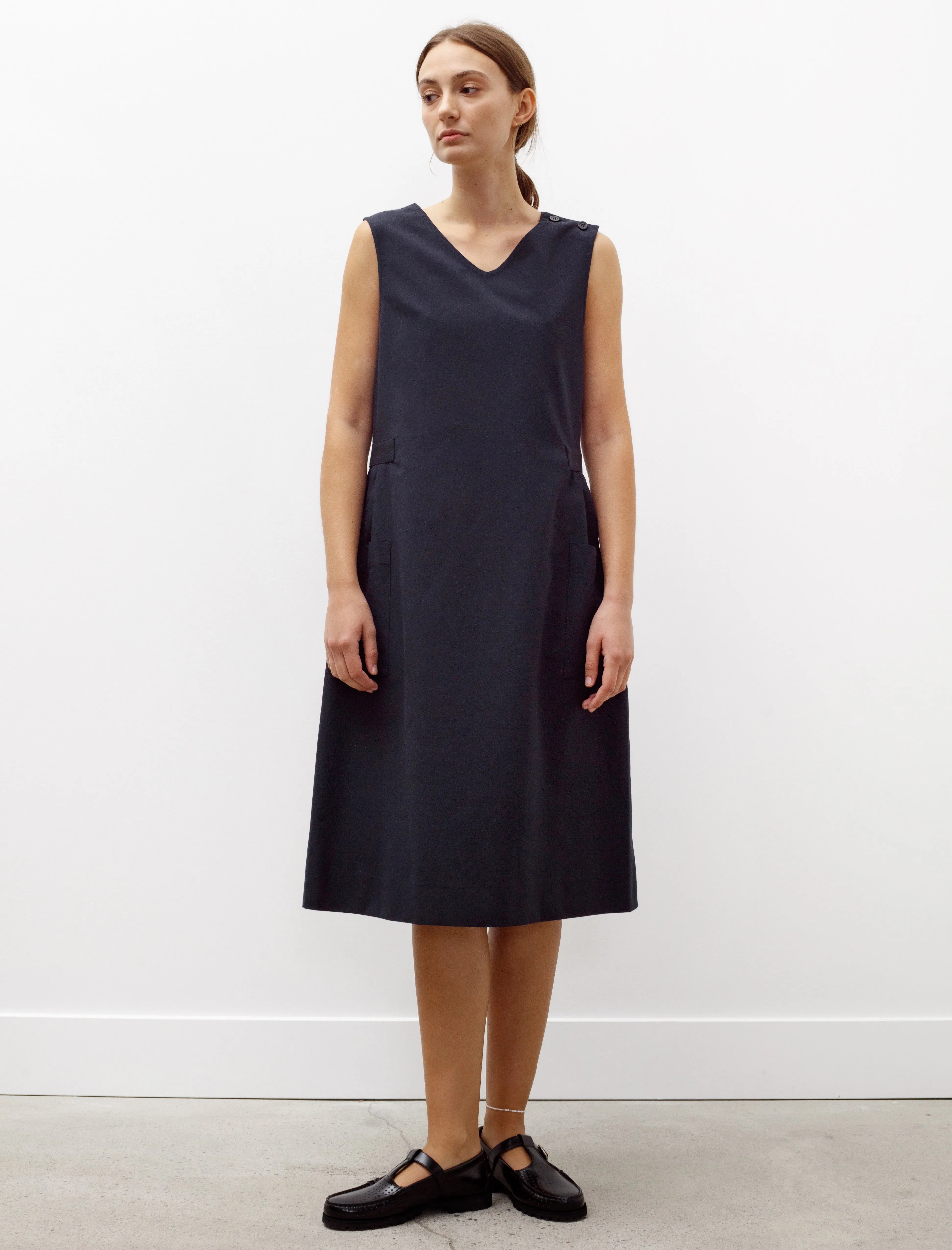 Cozy Pajamas Wind Glow Smock Dress Wool Cotton Ink