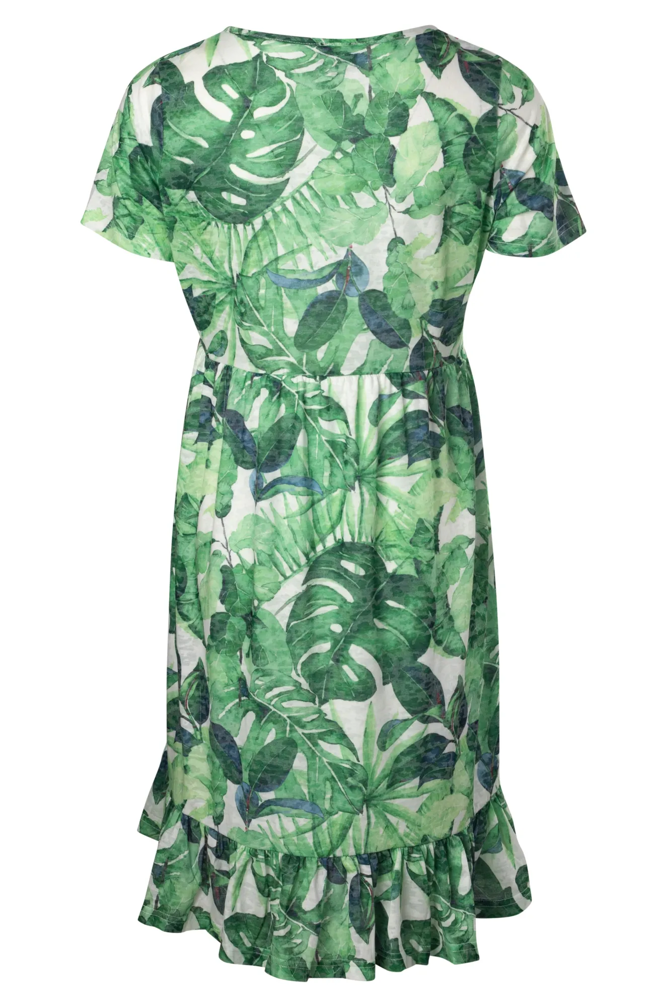 Sequin Glow Frill hem Burnout Dress | Garden Palms | 6057A1