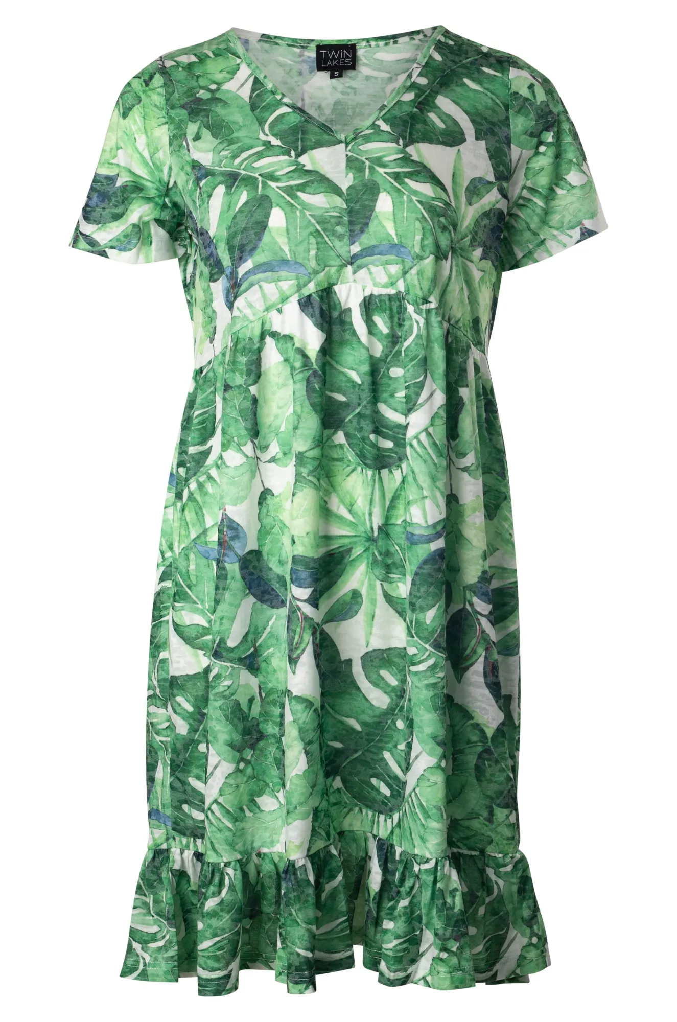 Frill hem Burnout Dress | Garden Palms | 6057A1 Chic Accessory Daily Use