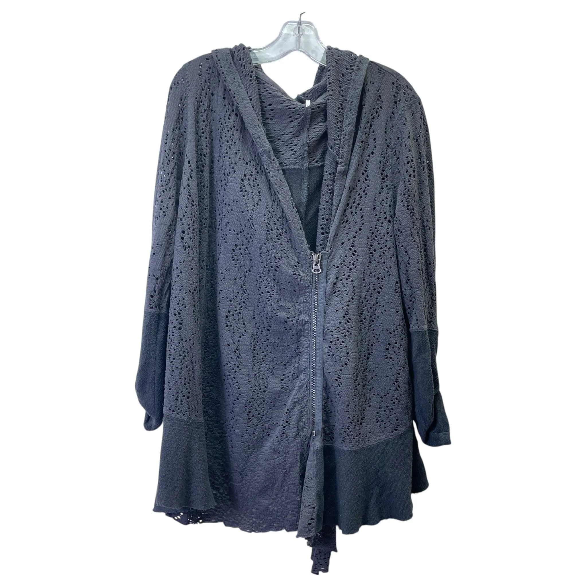 Sweatshirt Hoodie By Free People In Grey, Size:S HighNeckStyle AntiFadeTechnology