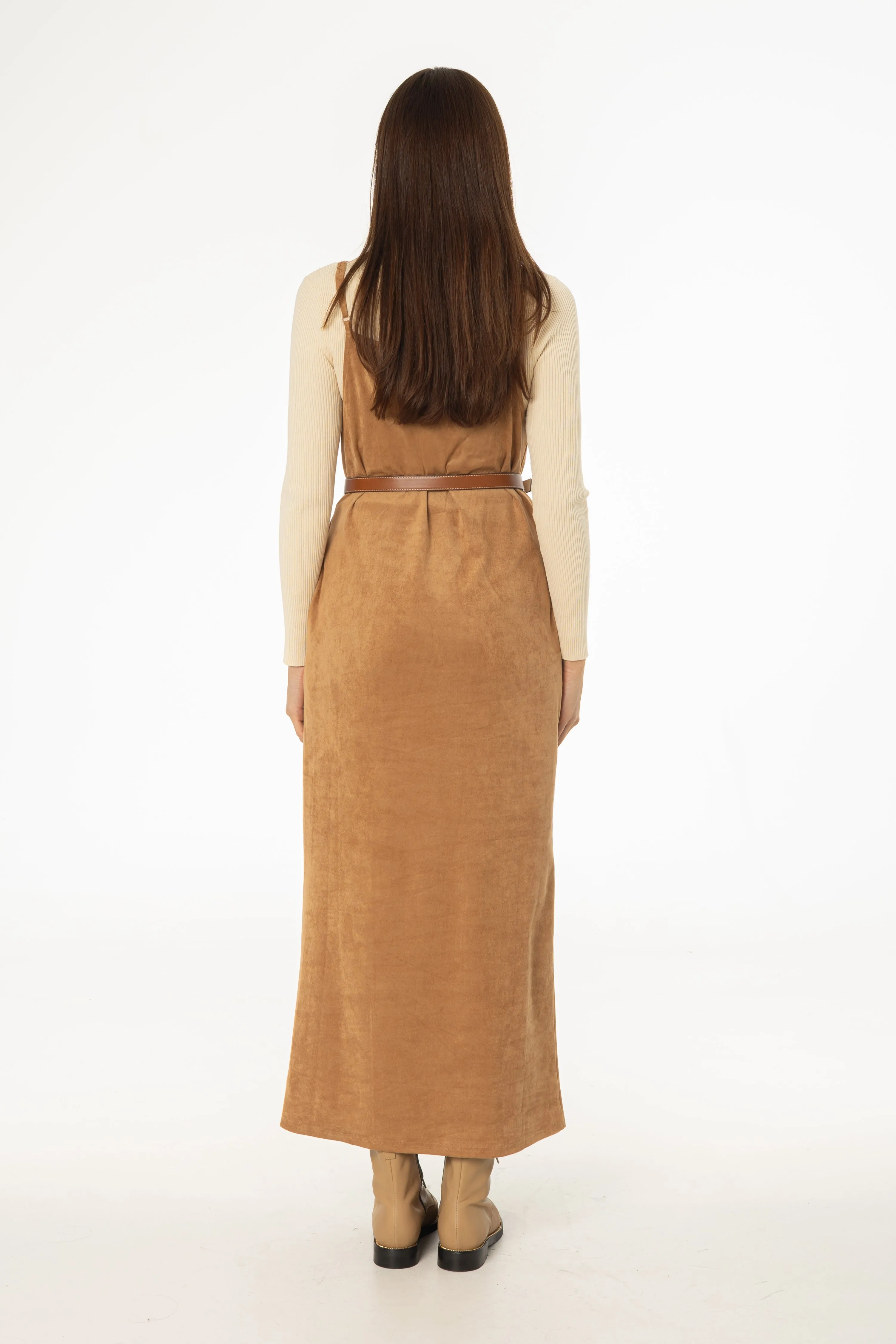 Camel Microsuede Maxi Jumper CompactPackaging