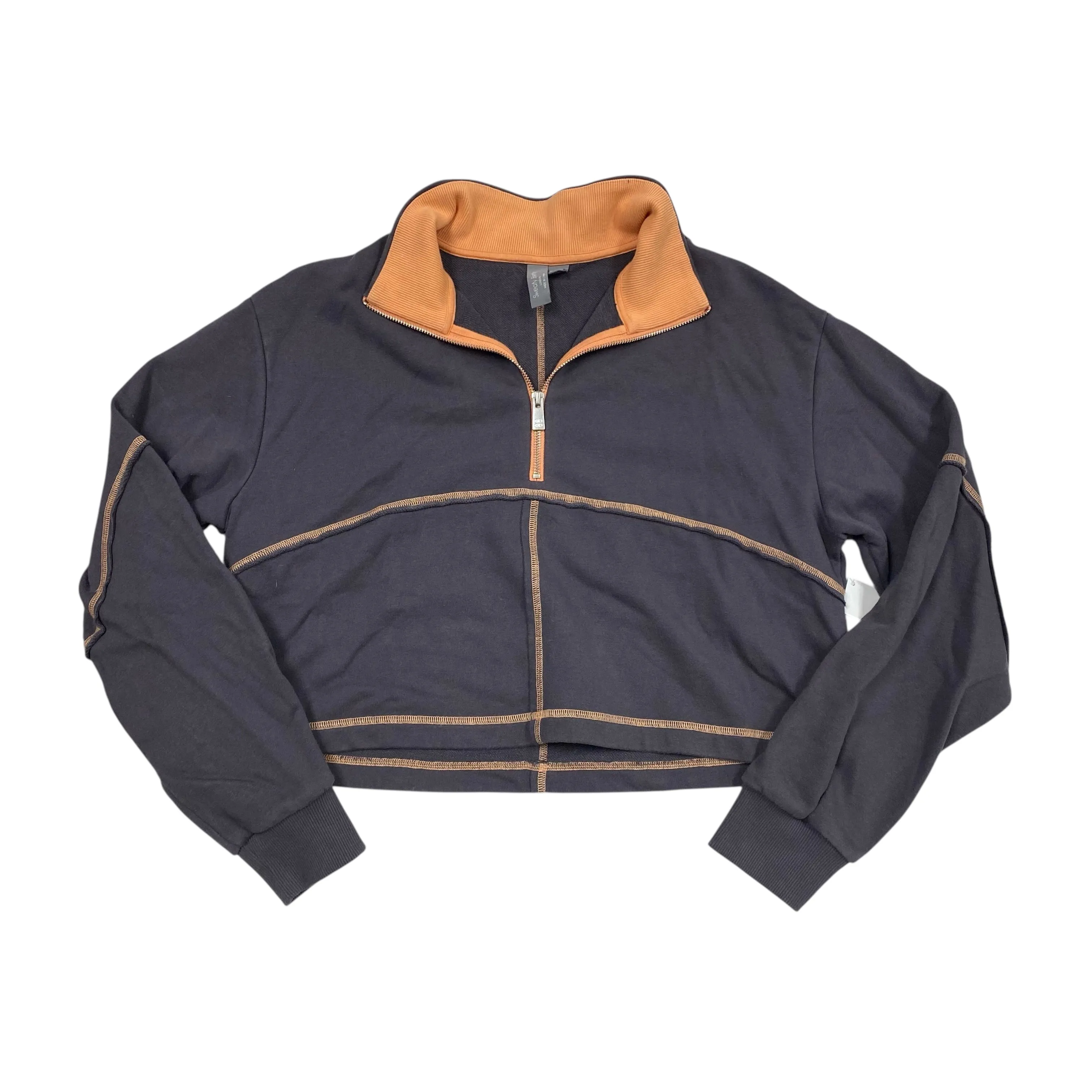 QuickReleaseClosure Sweatshirt Collar By Sweaty Betty In Grey & Orange, Size:M