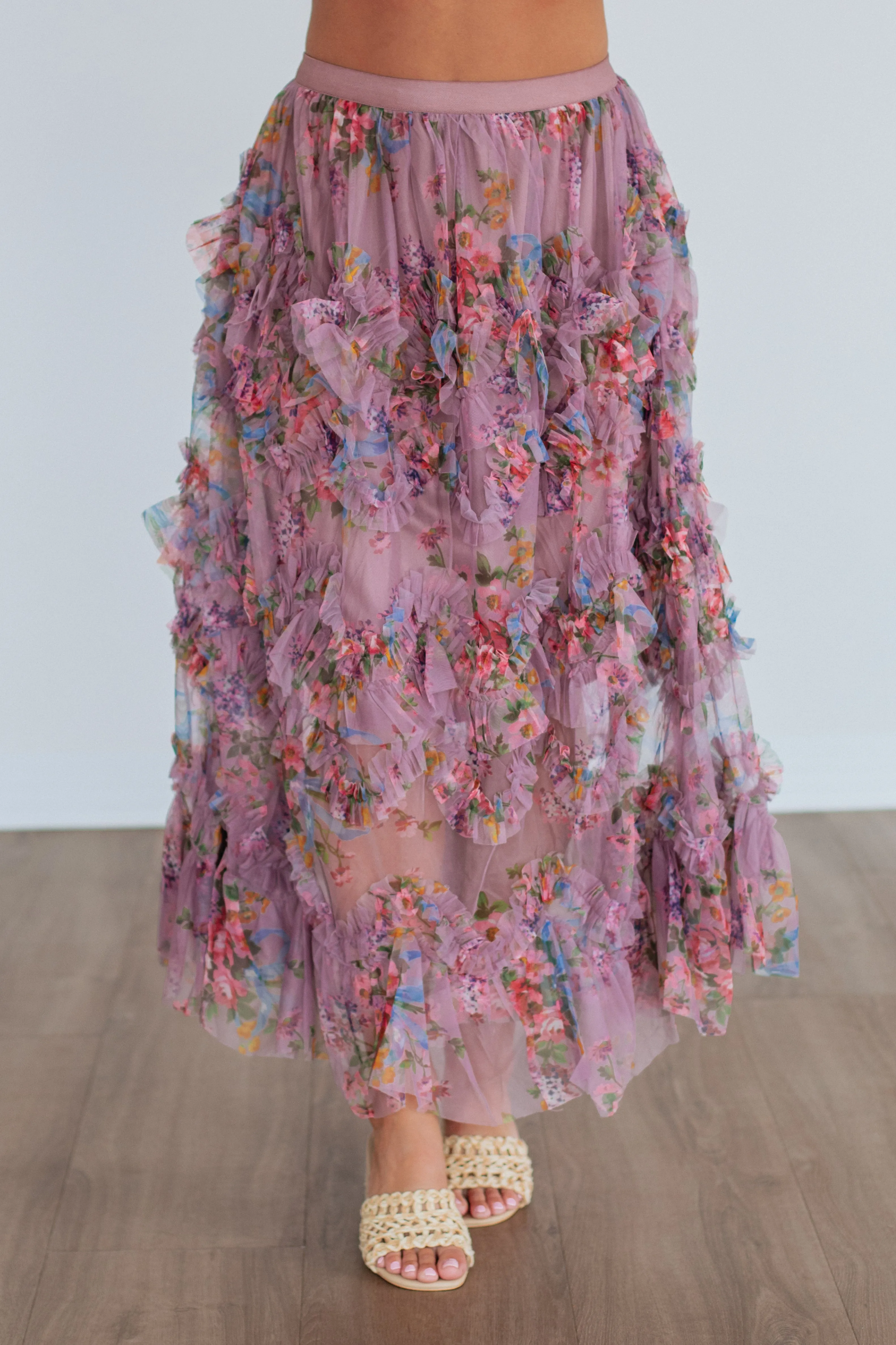 Shaya Floral Skirt - Mauve Mix Weekend Vibes