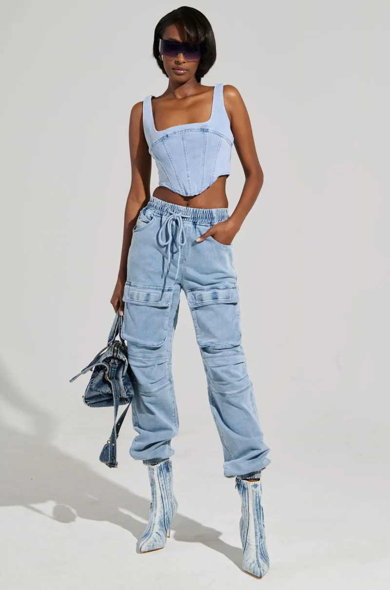 shock - resistance test passed STAY COOL DENIM CORSET