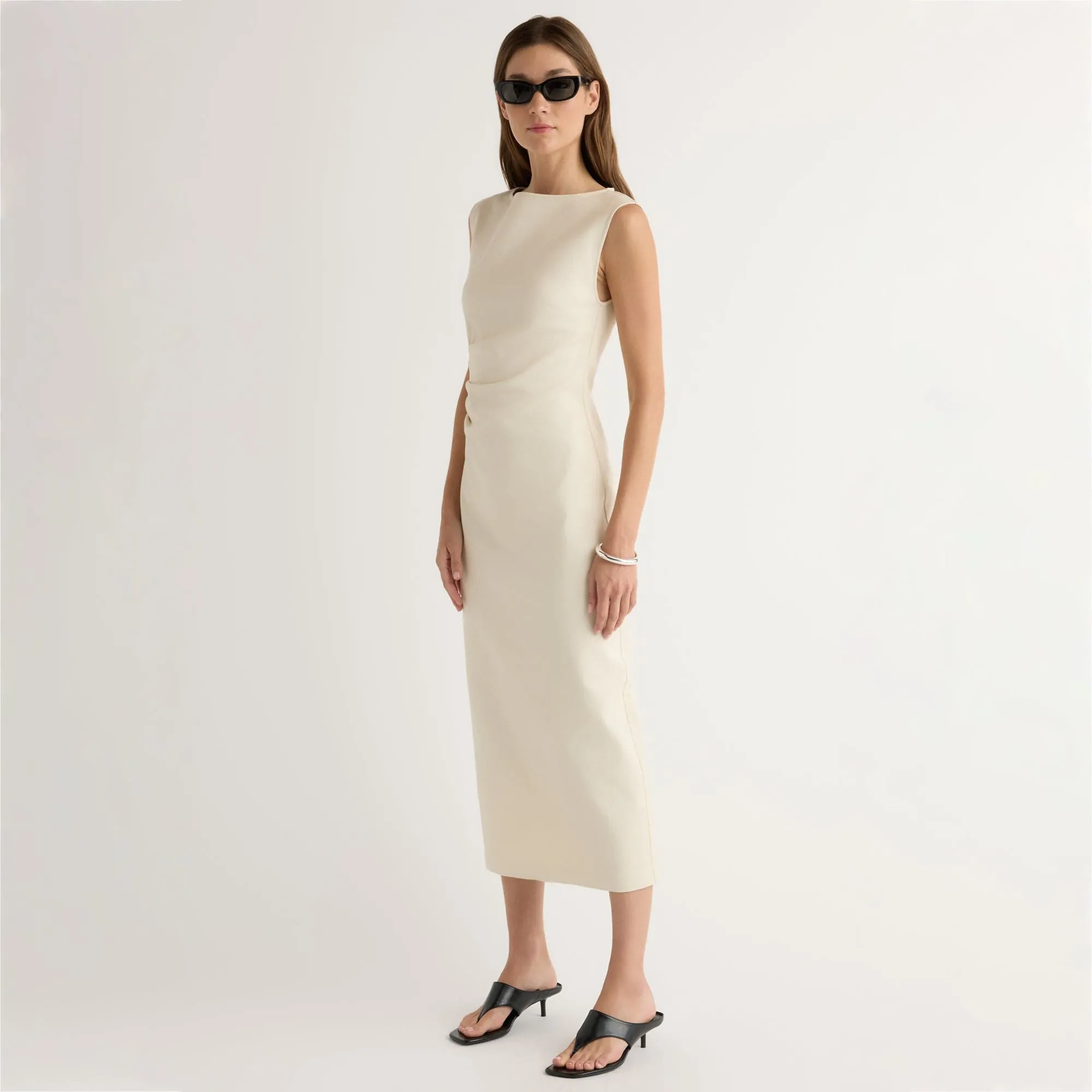 Inari Cotton Twill Boat-Neck Dress AbrasionFree Edging