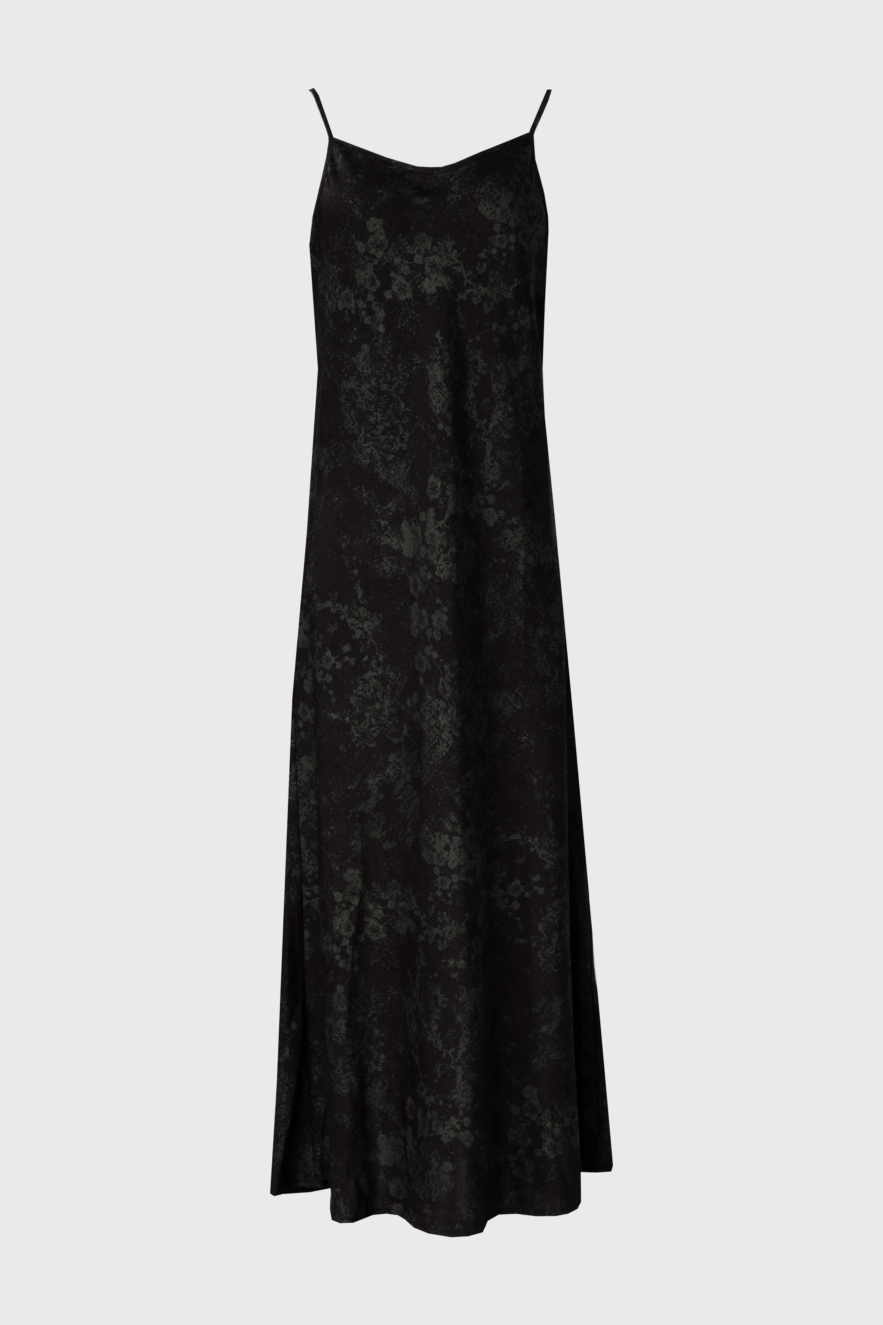 Active Look Black & Green Printed Slip Dress