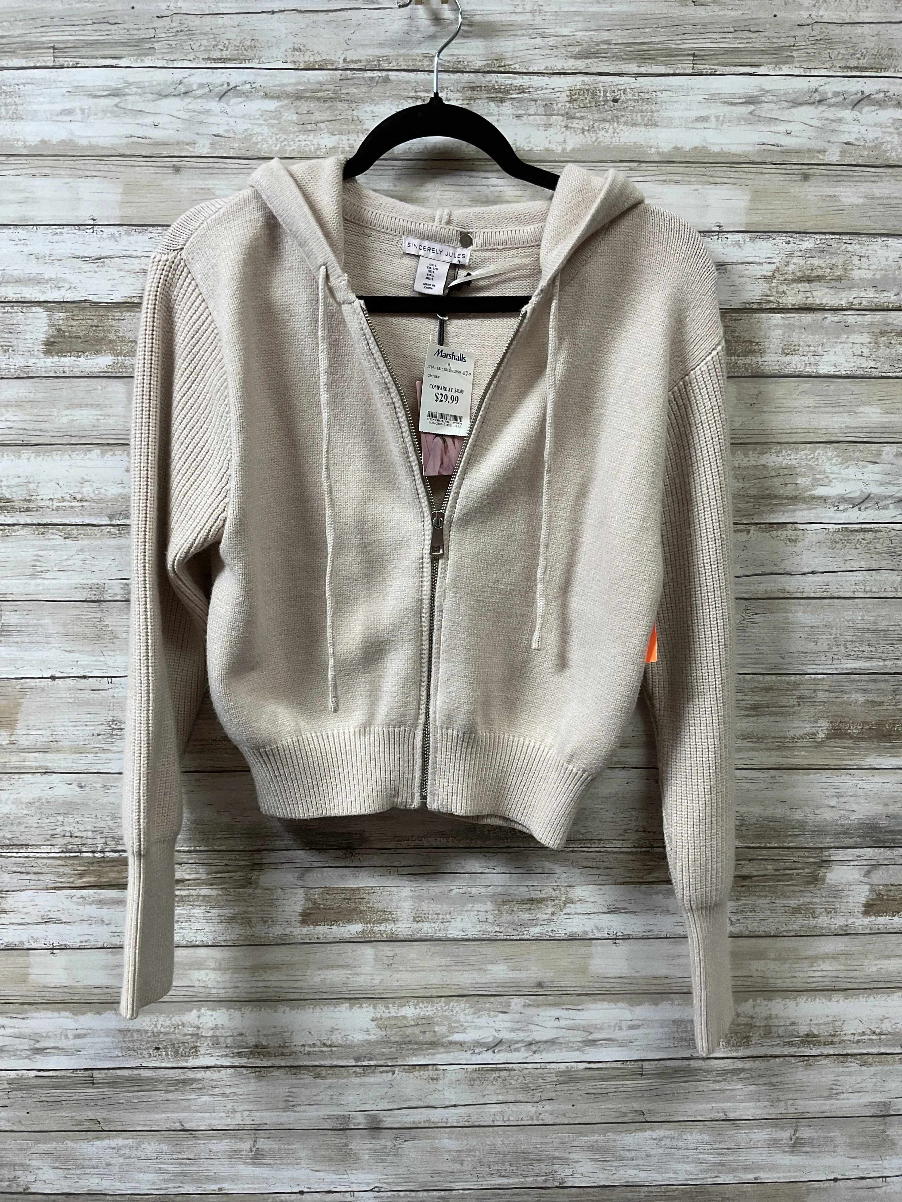 Sweatshirt Hoodie By Cmc In Beige, Size:L Comfy Wear Comfortable Lounge