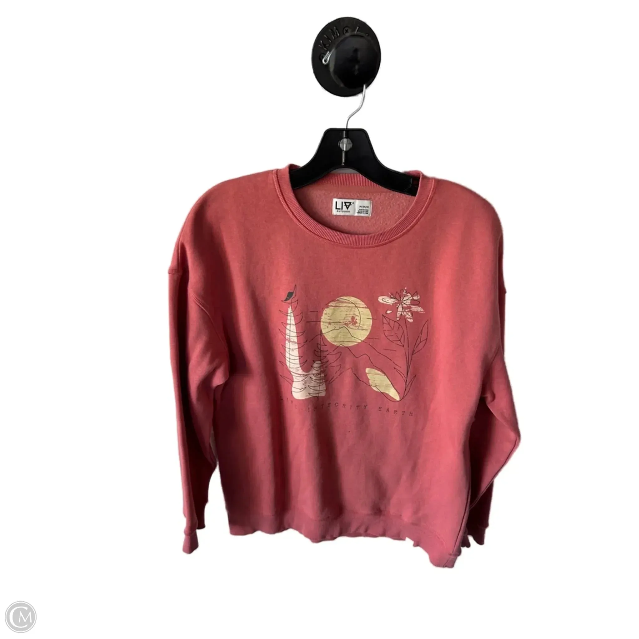 Cloud Core Sweatshirt Crewneck By Clothes Mentor In Pink, Size: M